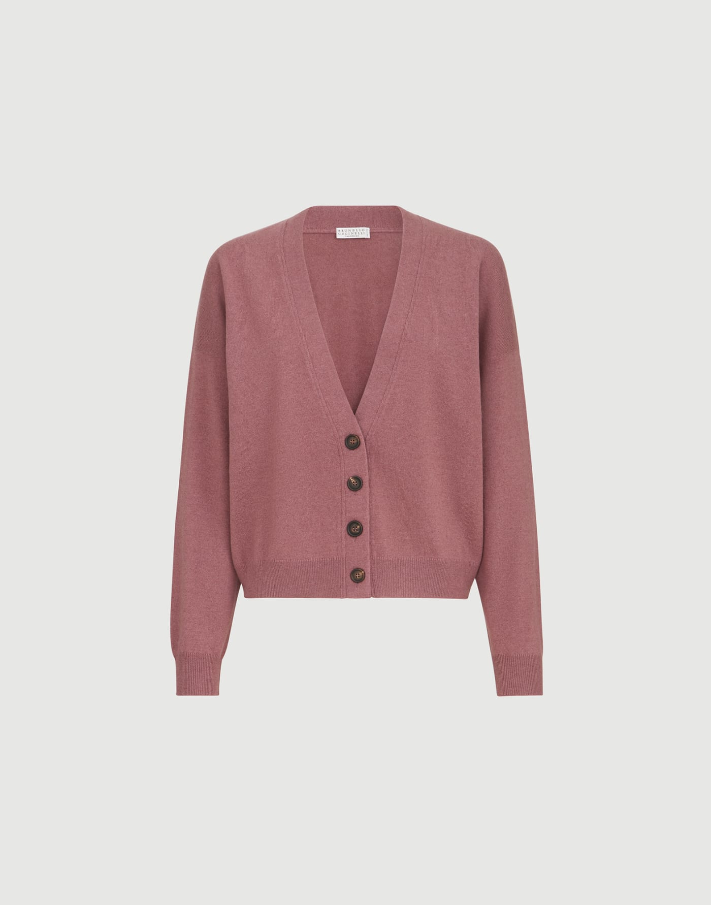 Cashmere cardigan with monili Purple Woman - Brunello Cucinelli