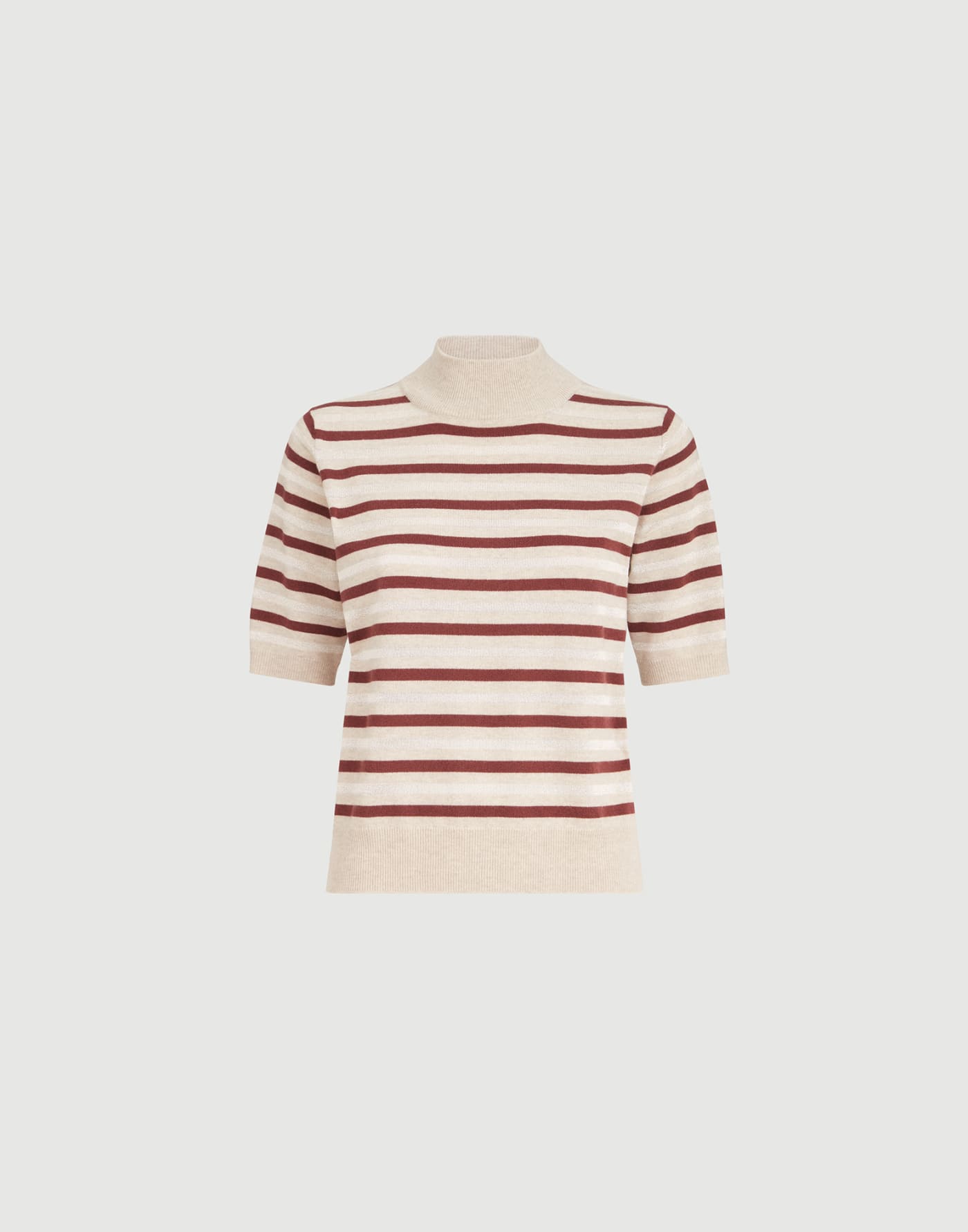 Sparkling stripe t-shirt Beige Woman - Brunello Cucinelli