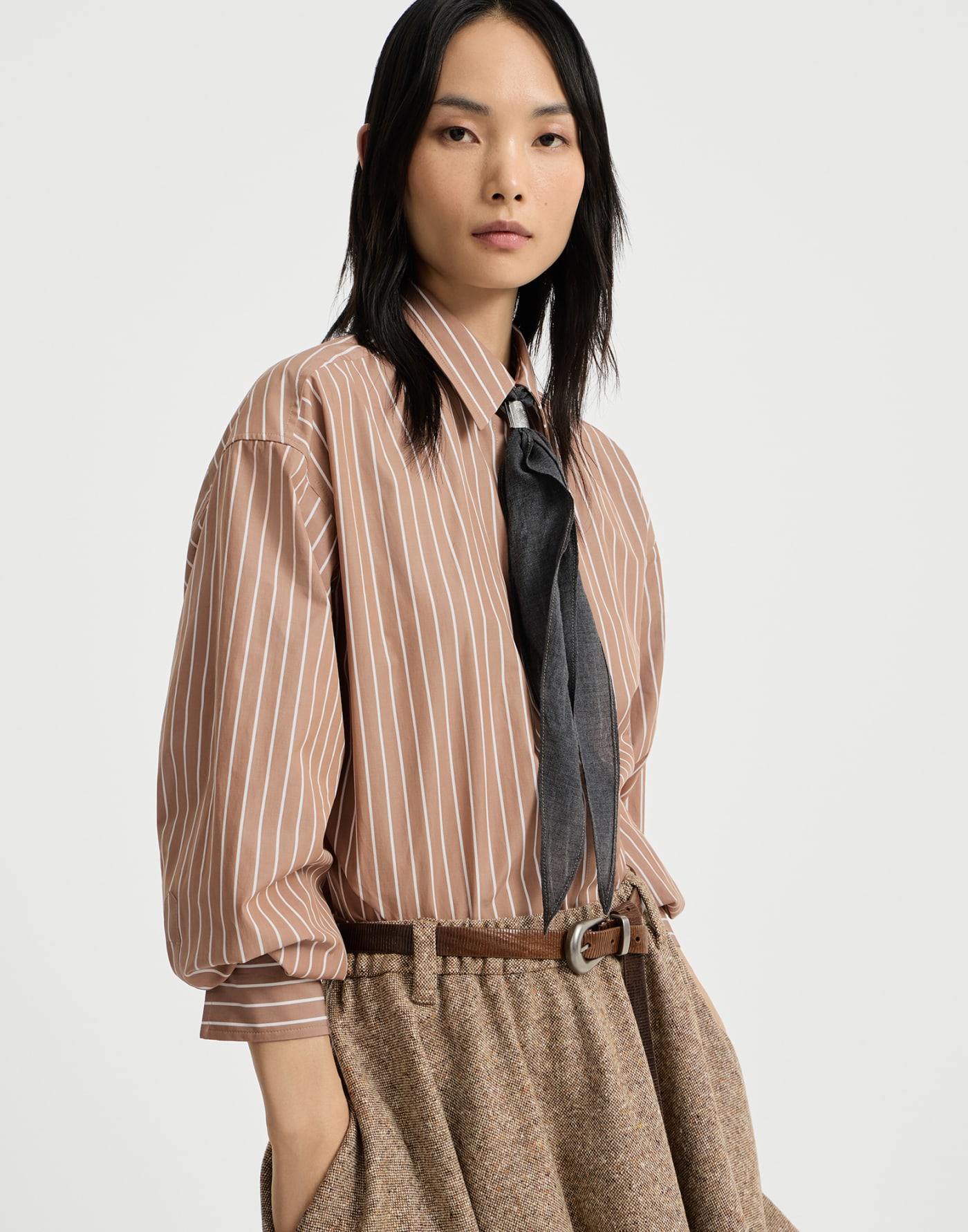 Striped poplin shirt Dattero Woman - Brunello Cucinelli