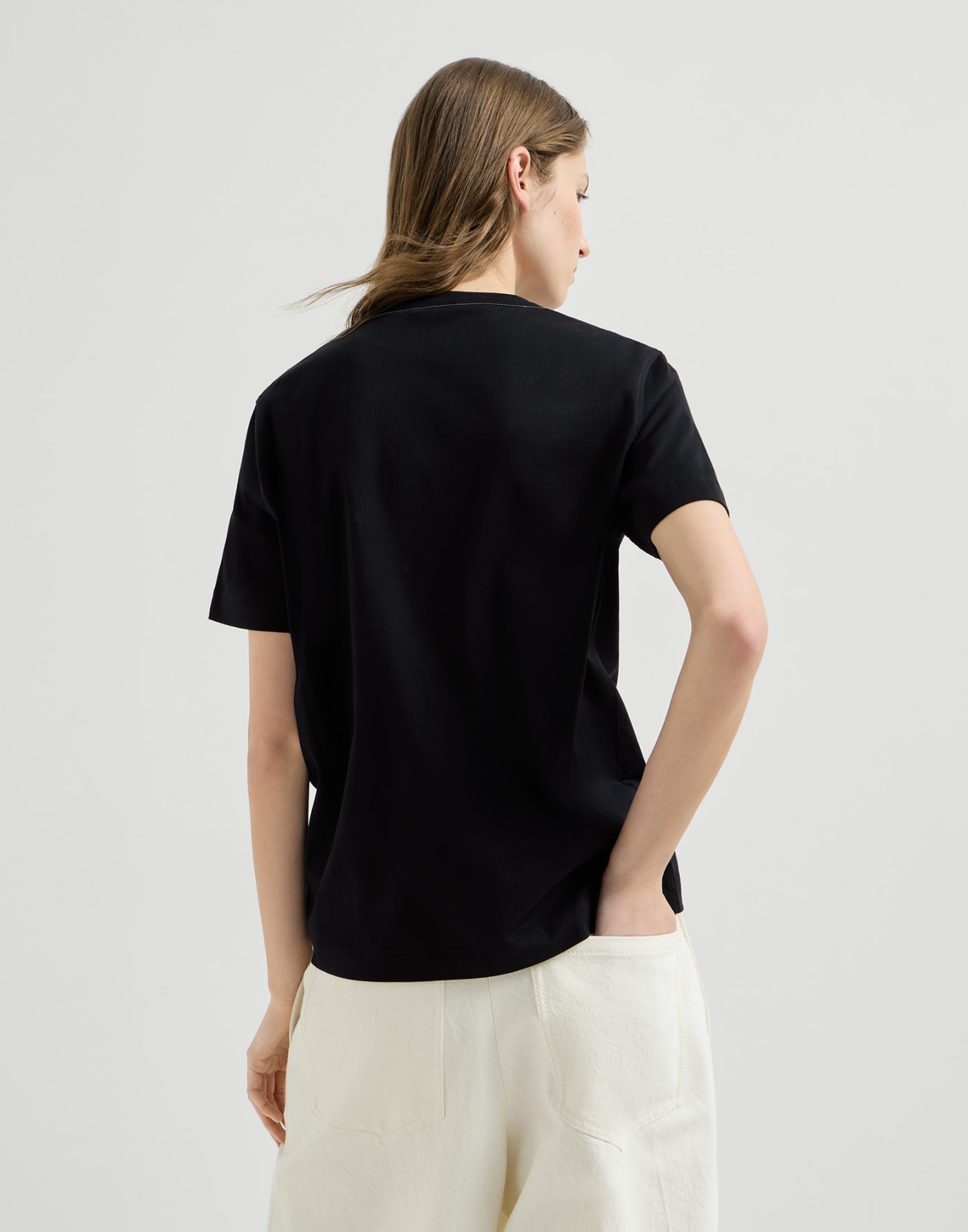 Cotton jersey T-shirt Black Woman - Brunello Cucinelli