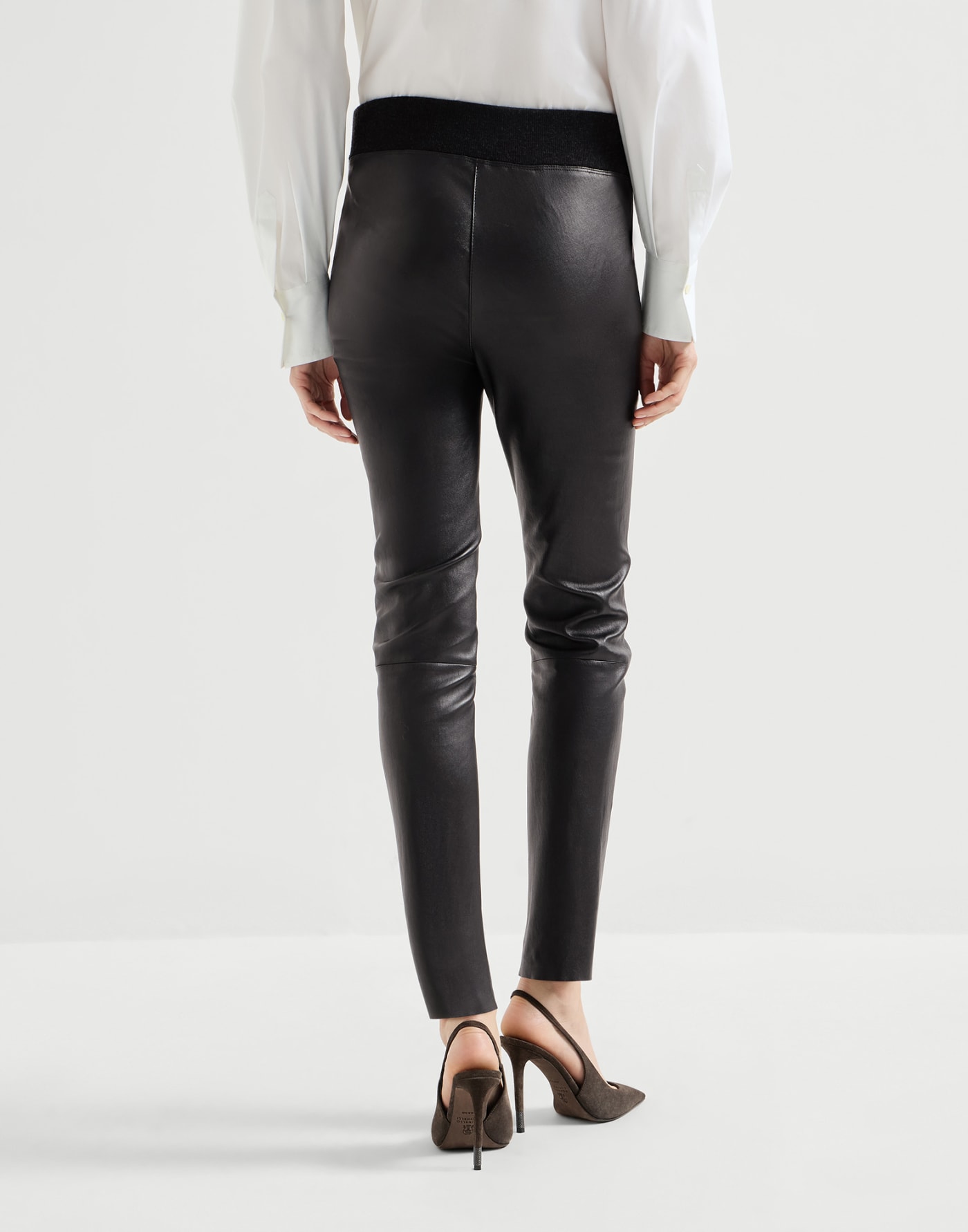 Stretch nappa leggings Black Woman - Brunello Cucinelli