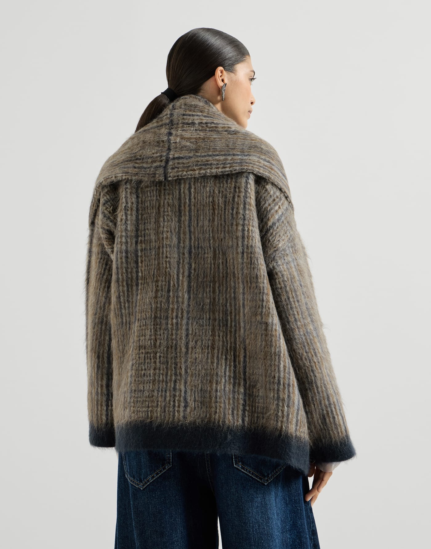 Outerwear double Principe di Galles Marrone Donna - Brunello Cucinelli