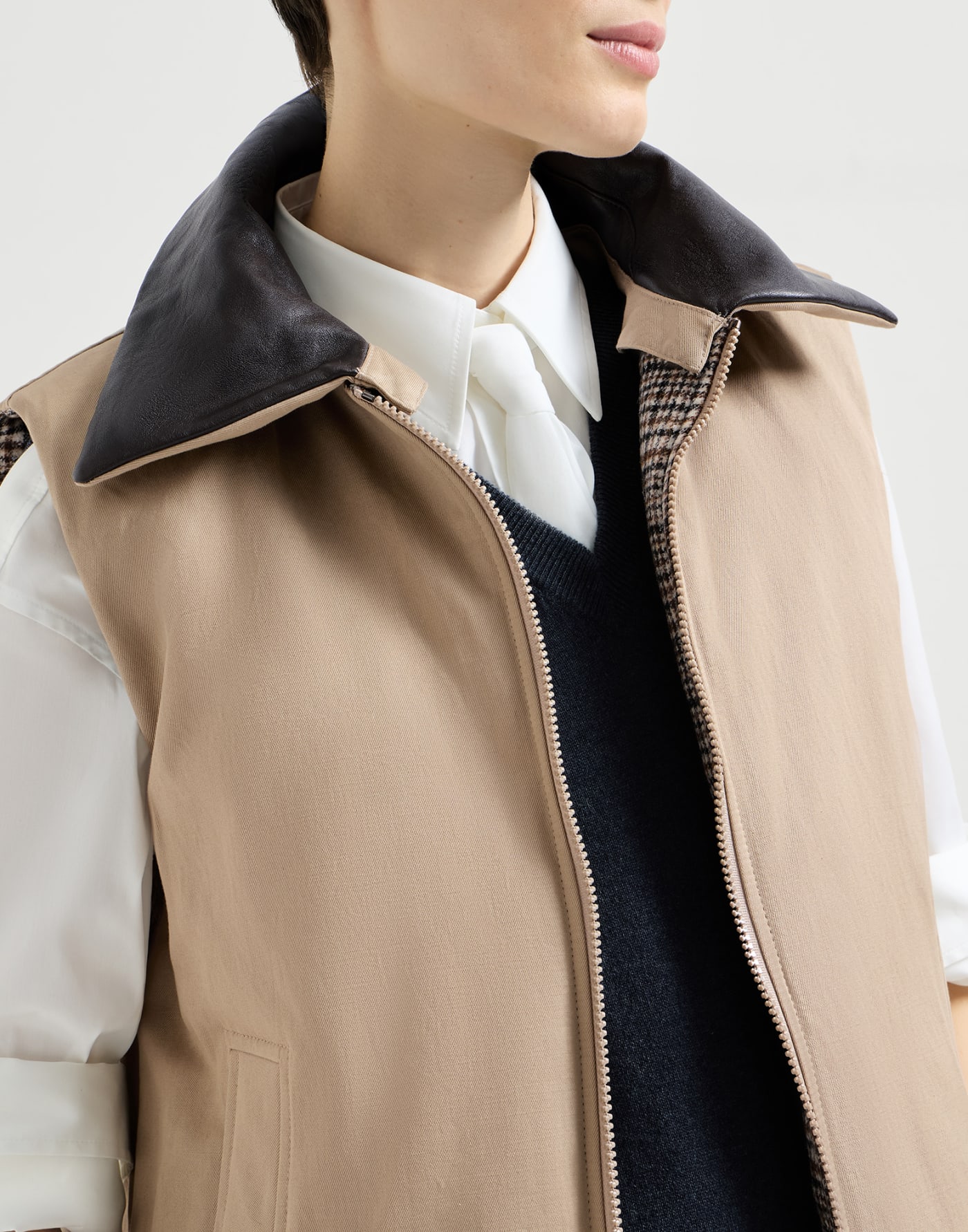 Reversible down vest Camel Woman - Brunello Cucinelli