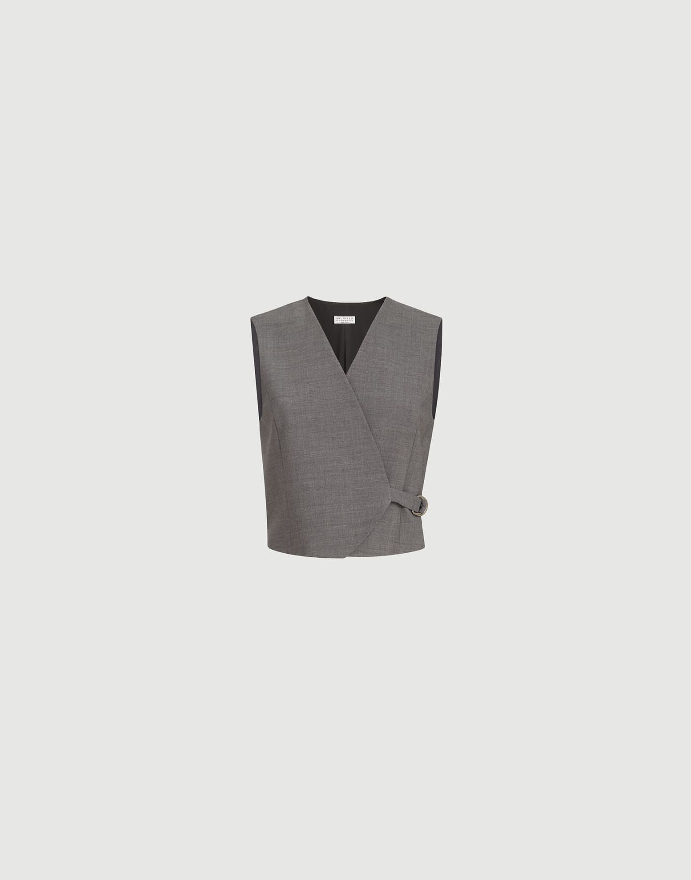 Tropical Luxury wool vest Dark Grey Woman - Brunello Cucinelli