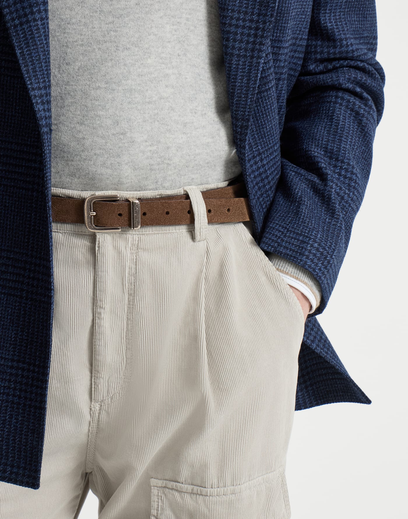 Reversed leather belt Mud Man - Brunello Cucinelli