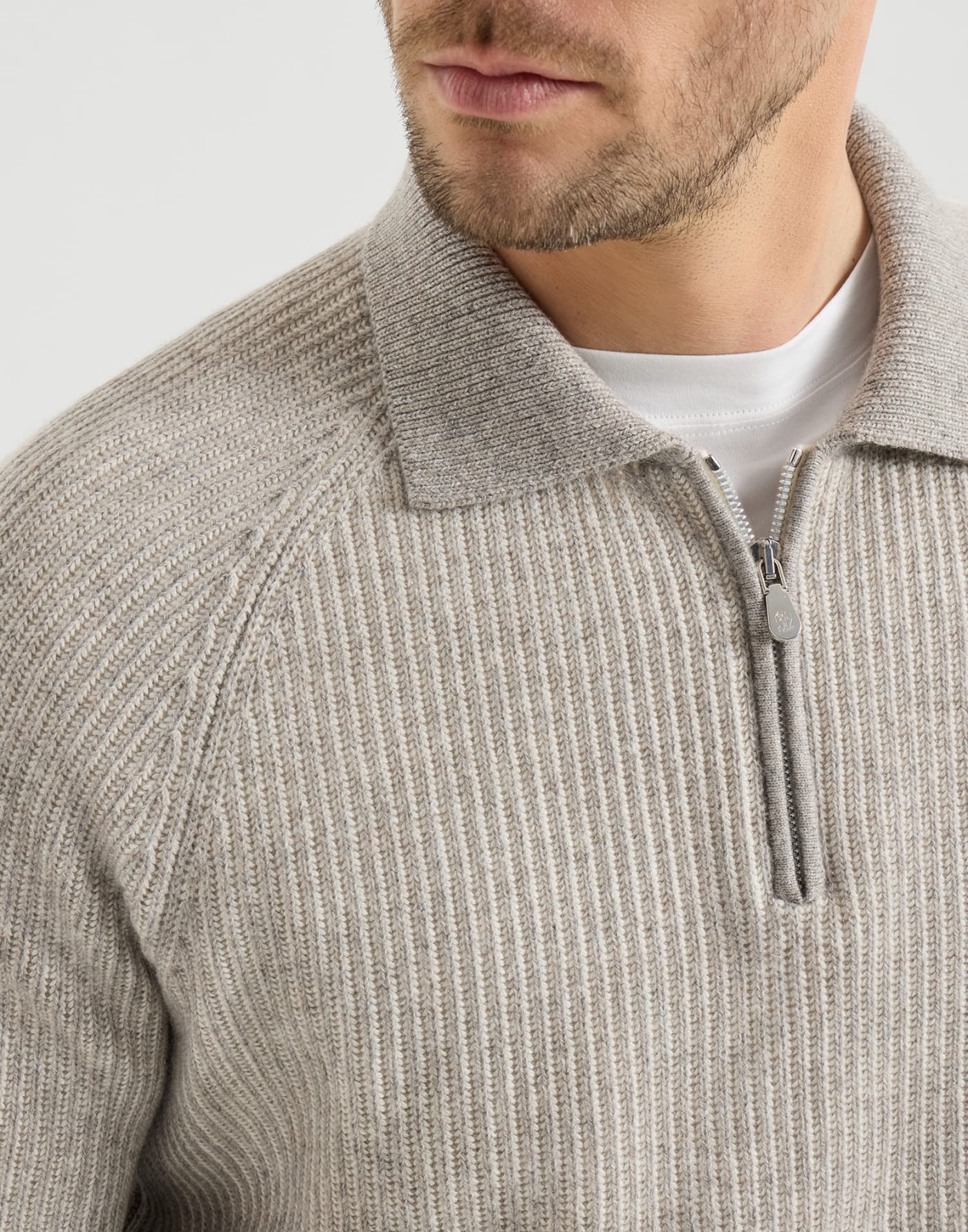 Strick-Poloshirt aus Kaschmir-Vanisé Grau Herren - Brunello Cucinelli