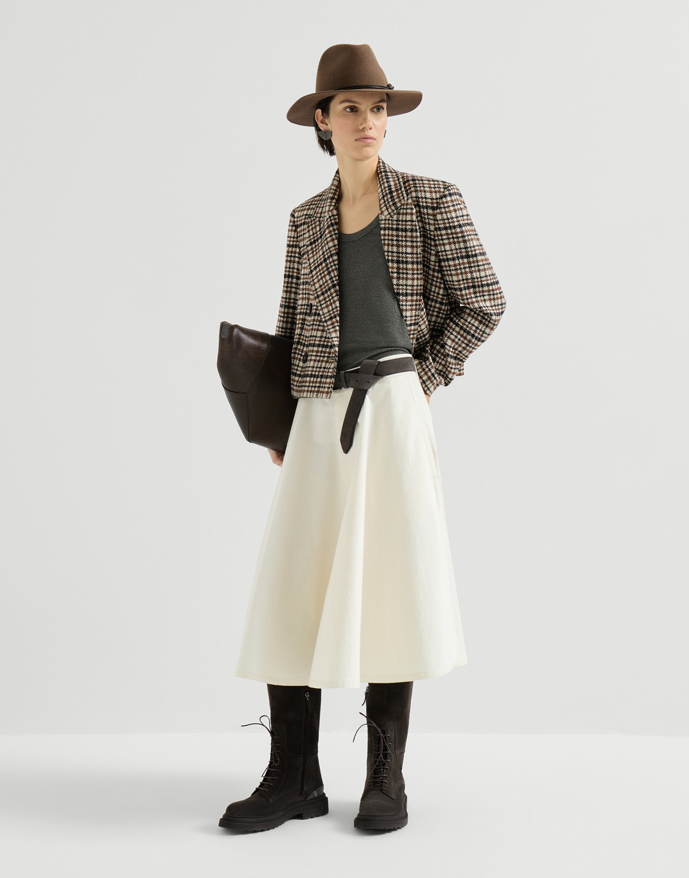 Sparkling virgin wool top Anthracite Woman - Brunello Cucinelli