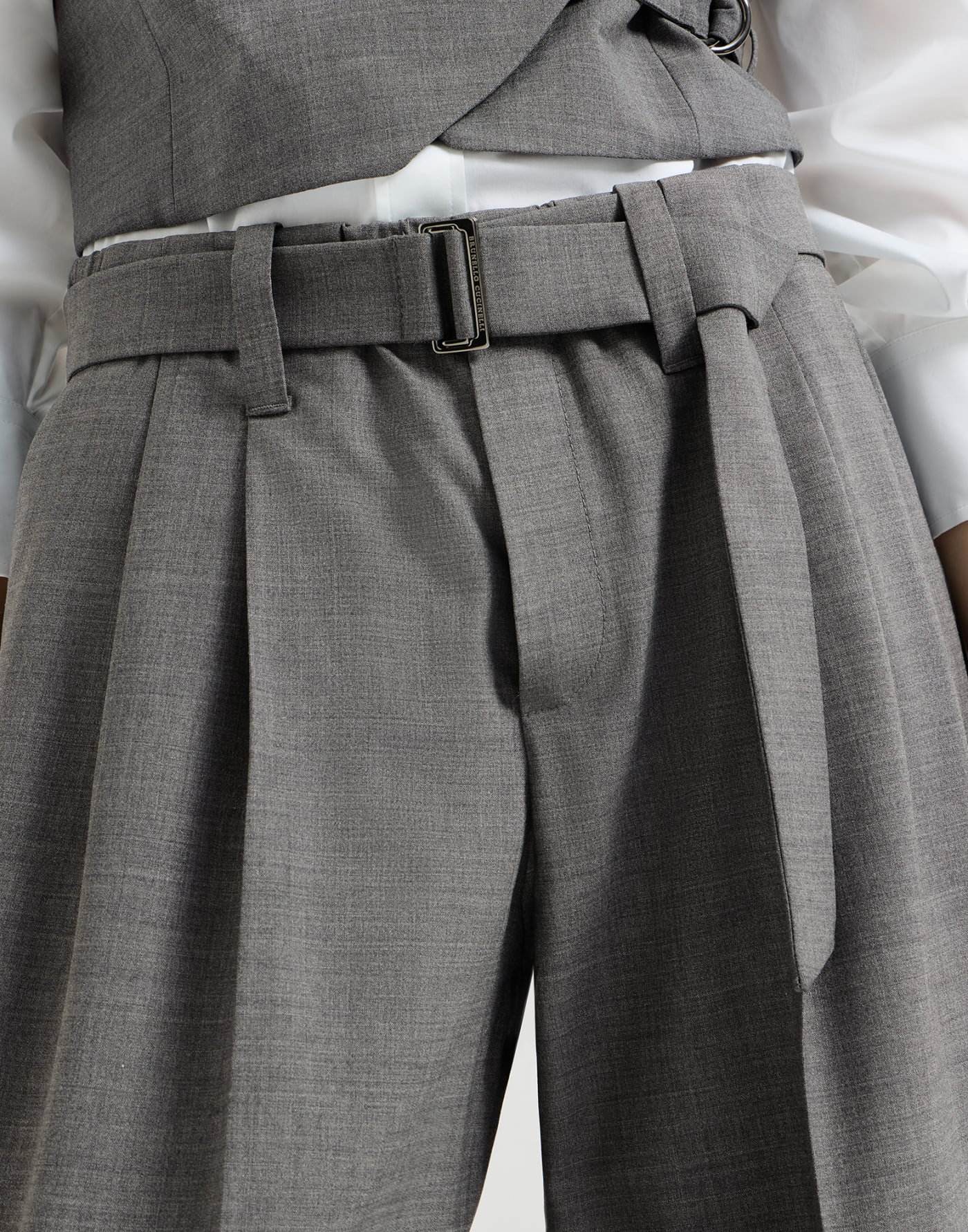 Pantalón Sartorial Baggy Gris Oscuro Mujer - Brunello Cucinelli
