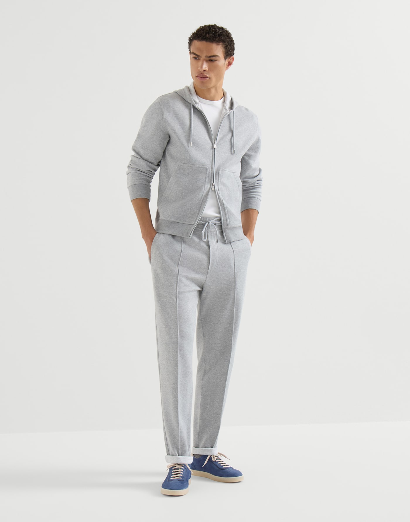 Sneakers en daim Bleu Marine Homme - Brunello Cucinelli