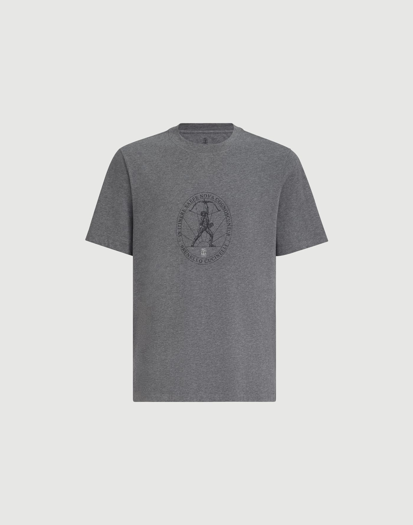 T-shirt with print Anthracite Man - Brunello Cucinelli