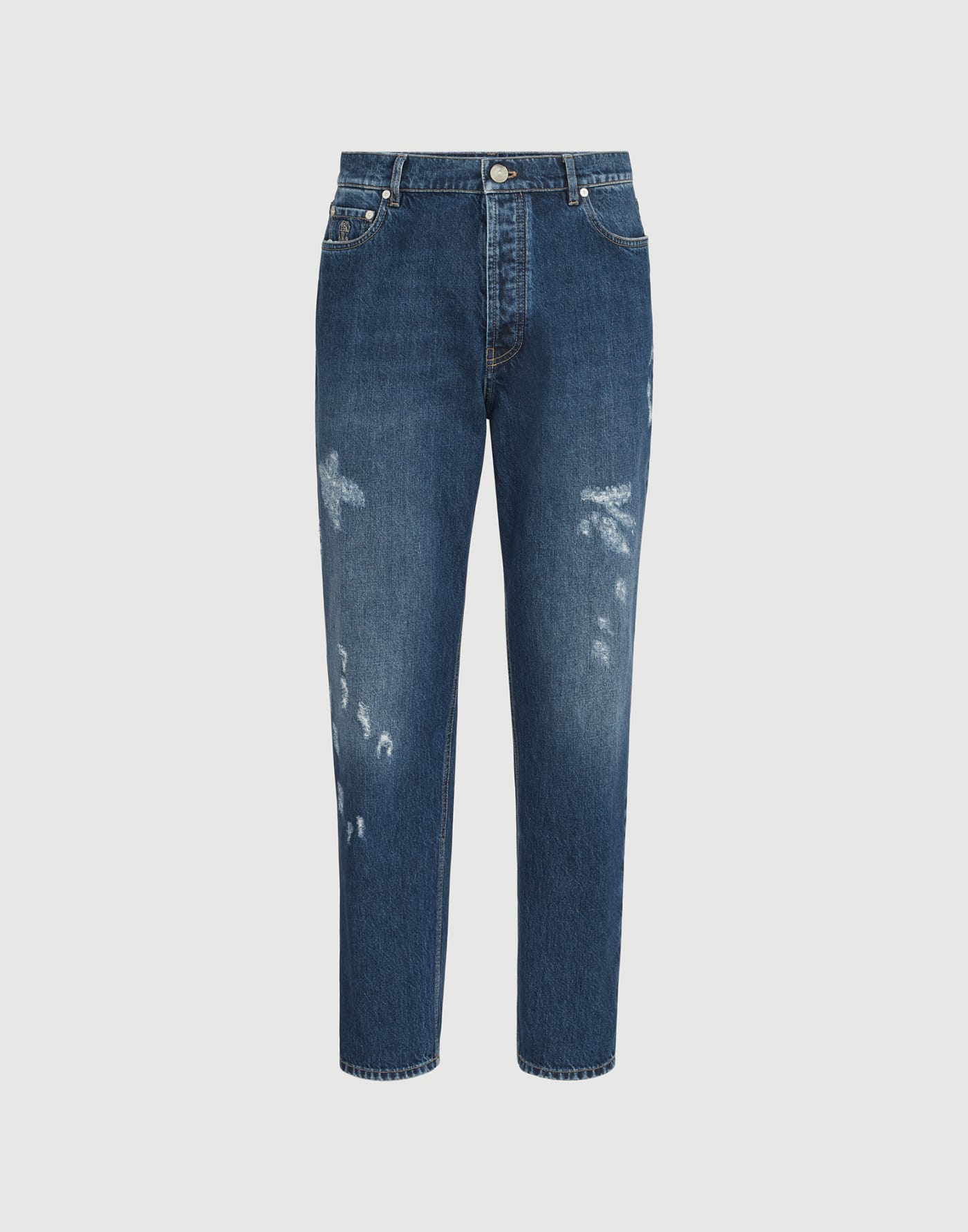 Iconic fit five-pocket trousers Dark Denim Man - Brunello Cucinelli