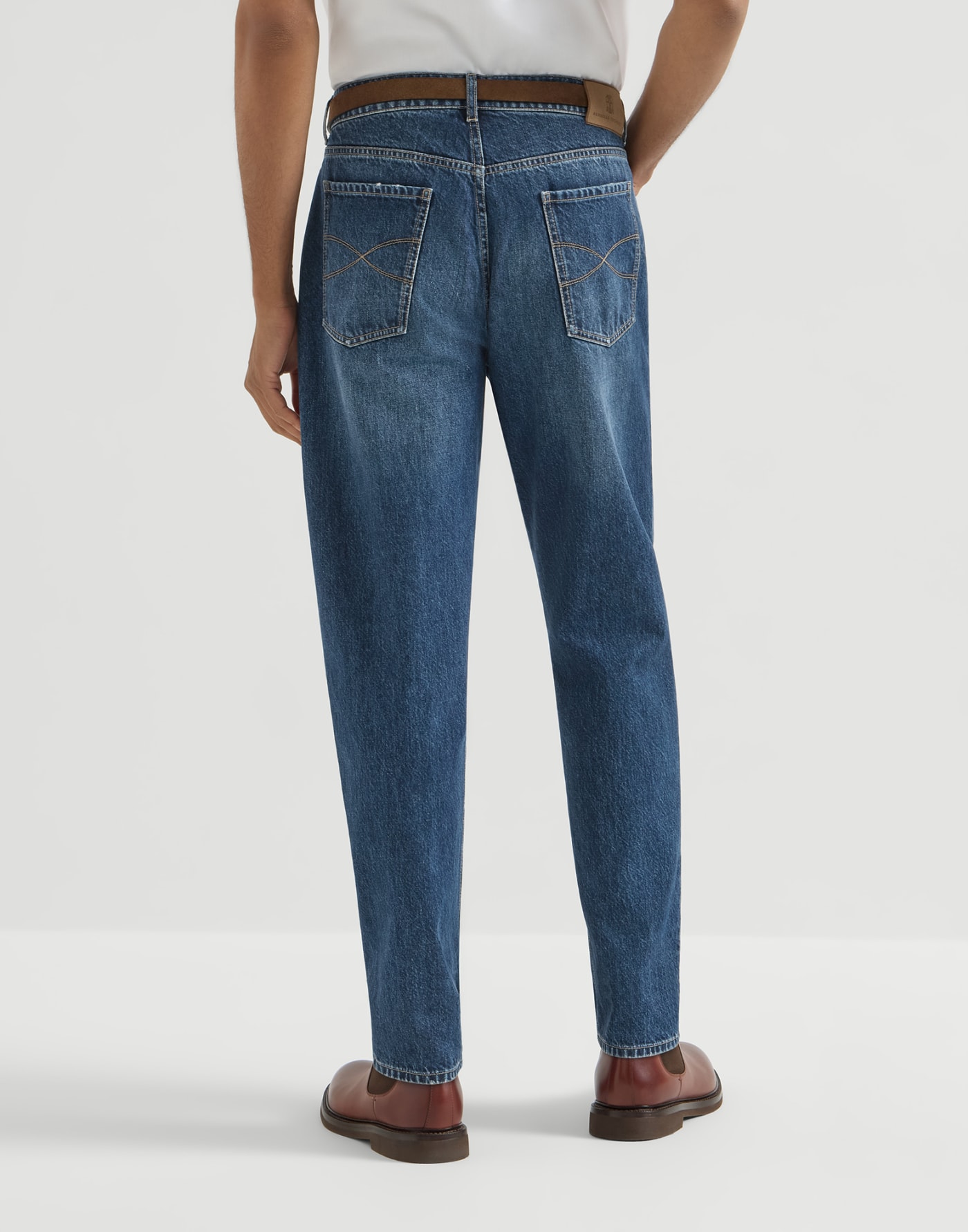 Iconic fit five-pocket trousers Dark Denim Man - Brunello Cucinelli