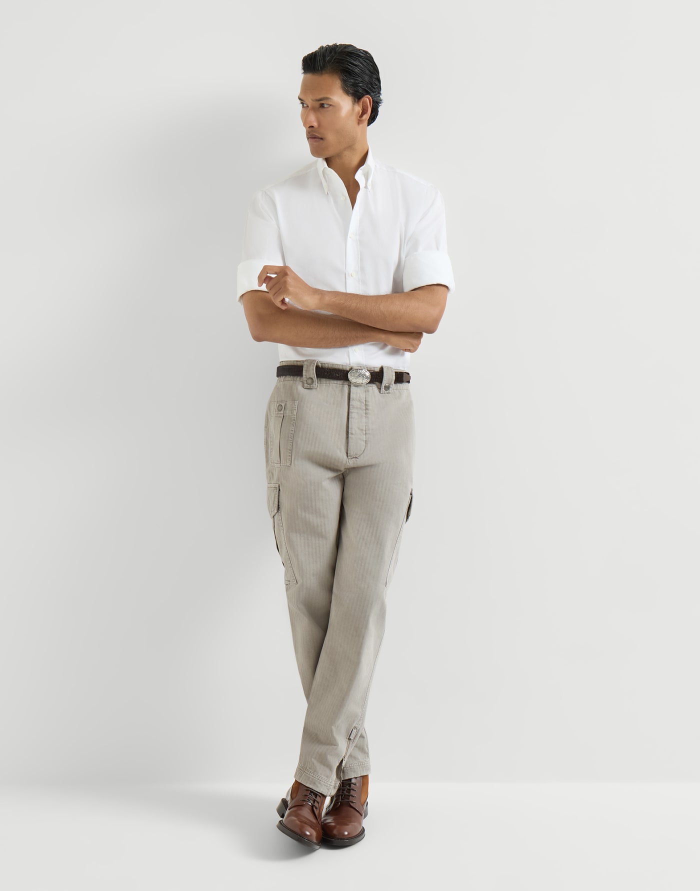 Pantalón Cargo Gris Hombre - Brunello Cucinelli