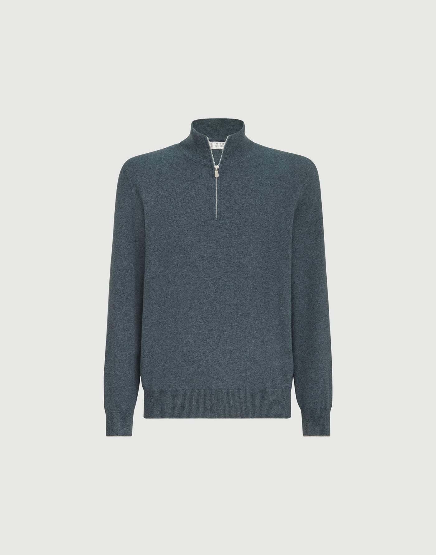 Jersey de cachemir con abertura de cremallera Cerúleo Hombre - Brunello Cucinelli