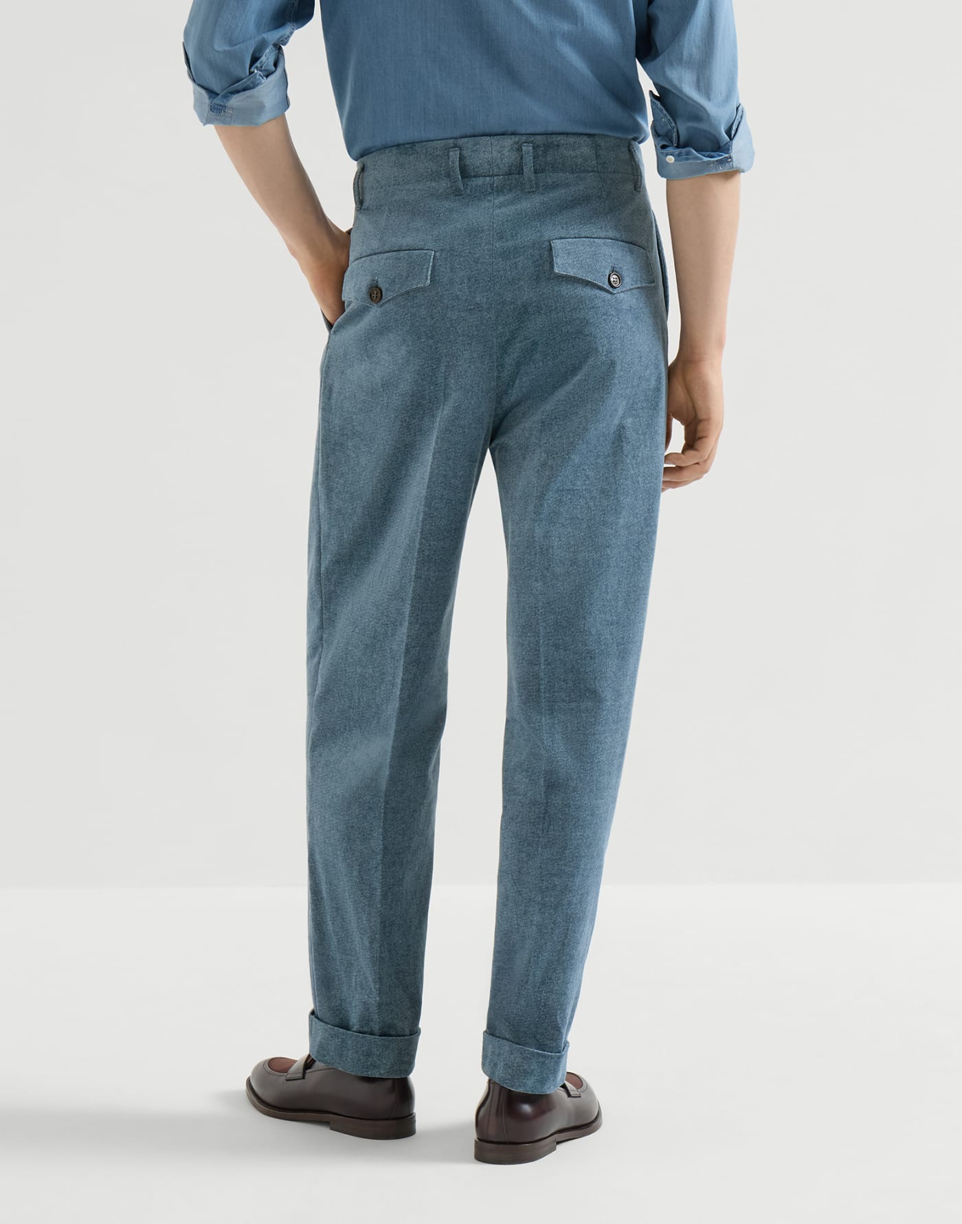 Double pleated trousers Cerulean Man - Brunello Cucinelli
