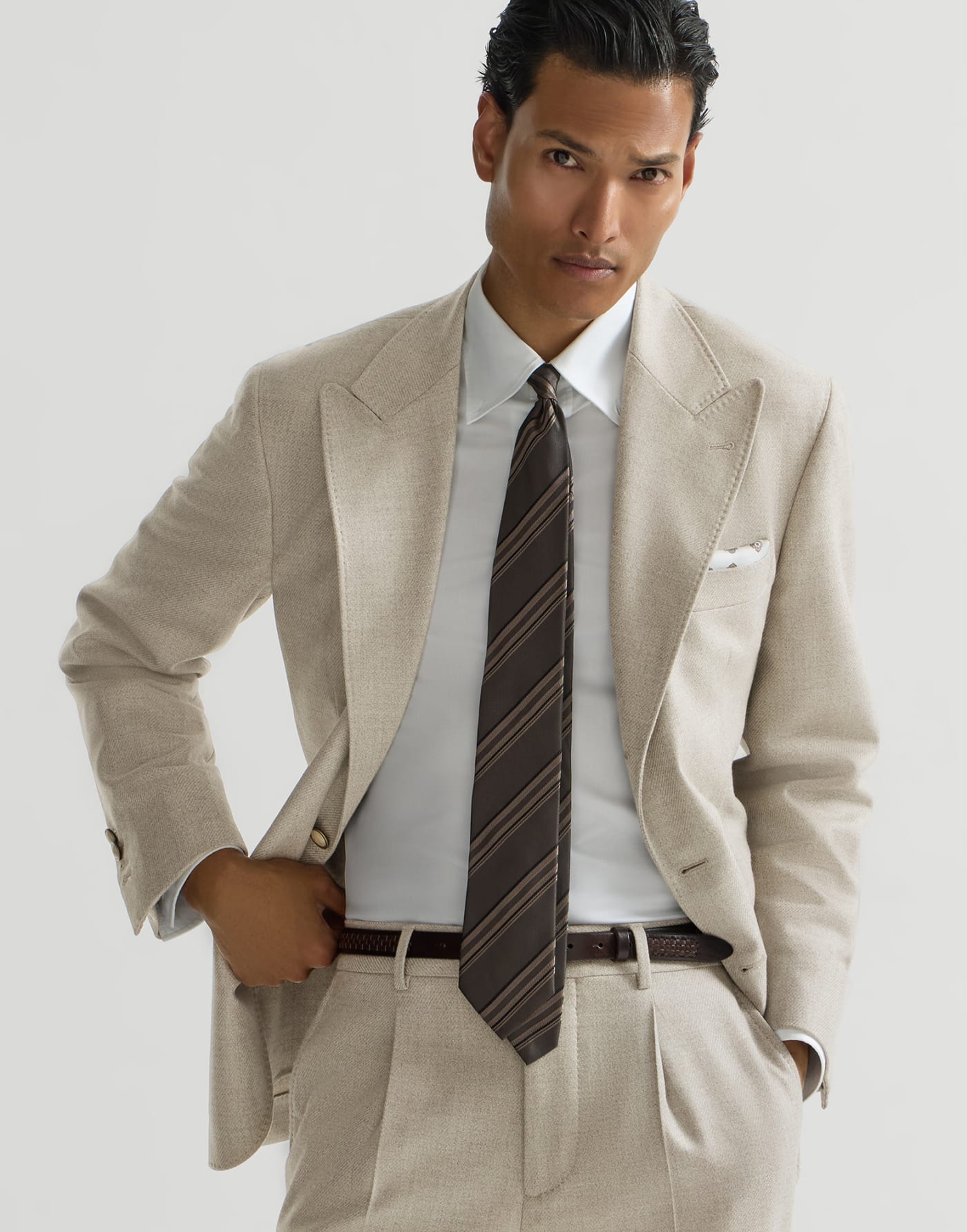 Deconstructed twill jacket Stone Grey Man - Brunello Cucinelli