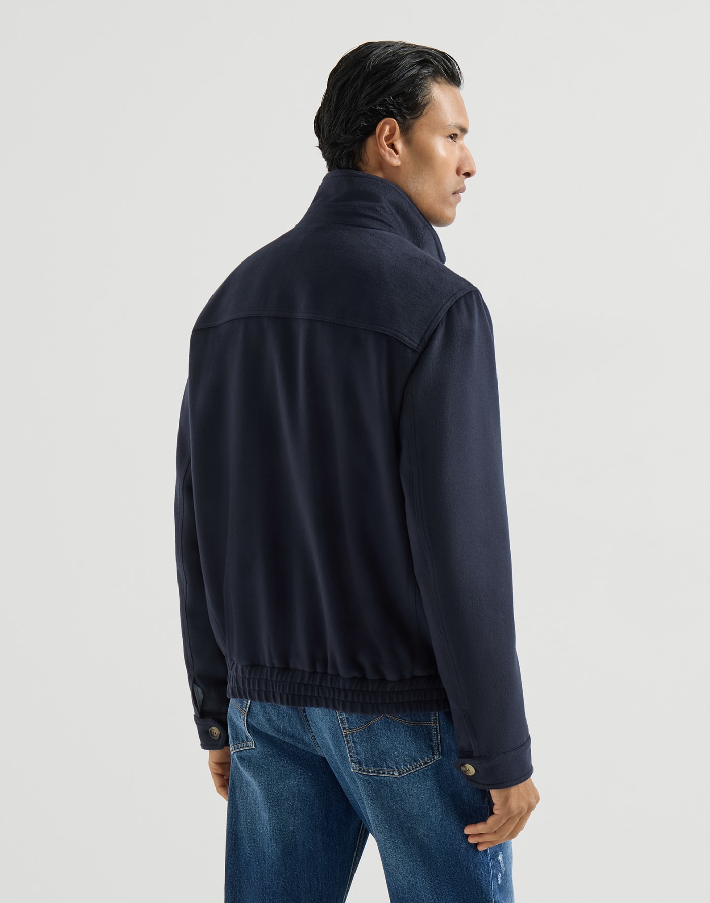 Blouson aus leichtem Tuch Navy-Blau Herren - Brunello Cucinelli