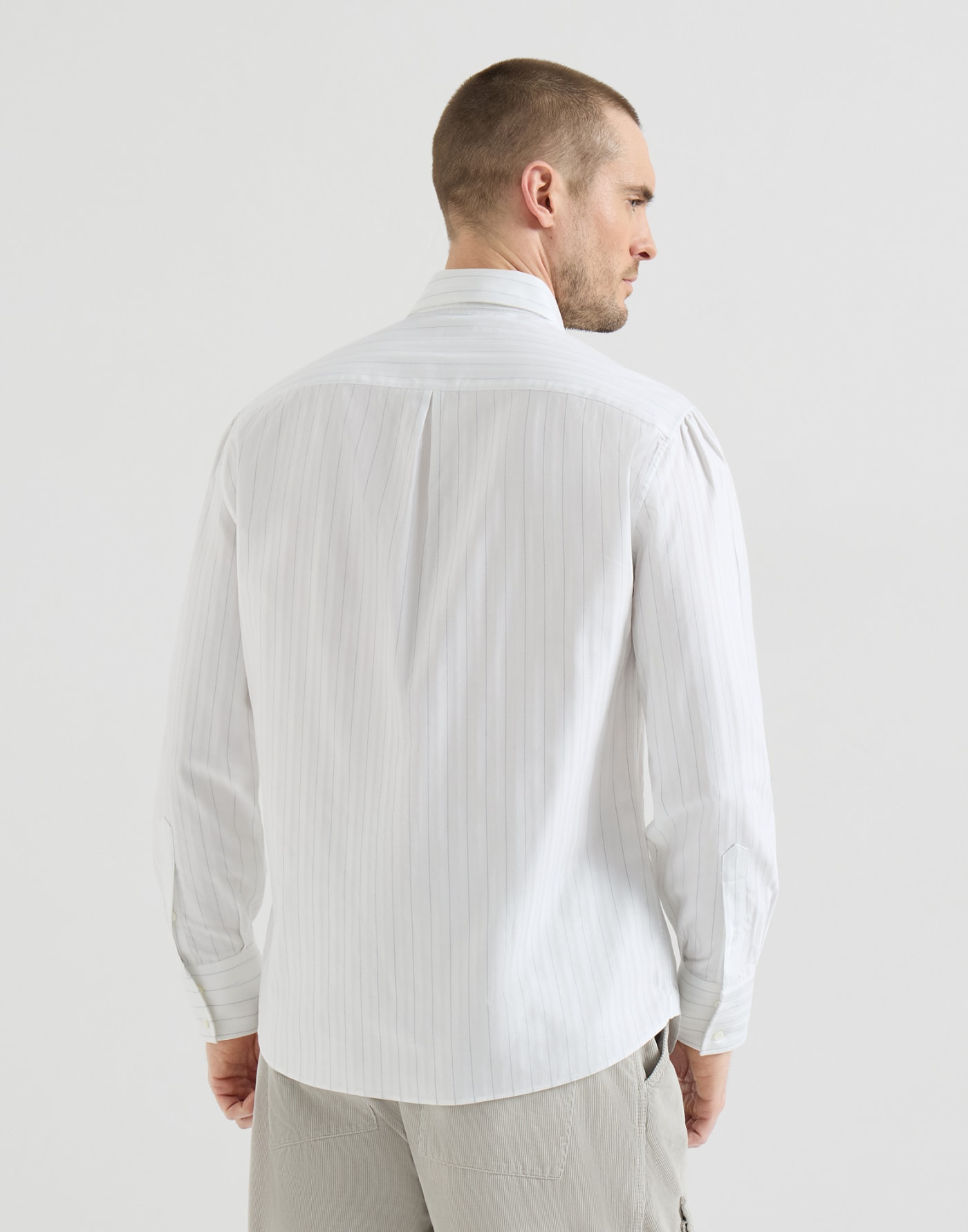Button-down collar shirt White Man - Brunello Cucinelli