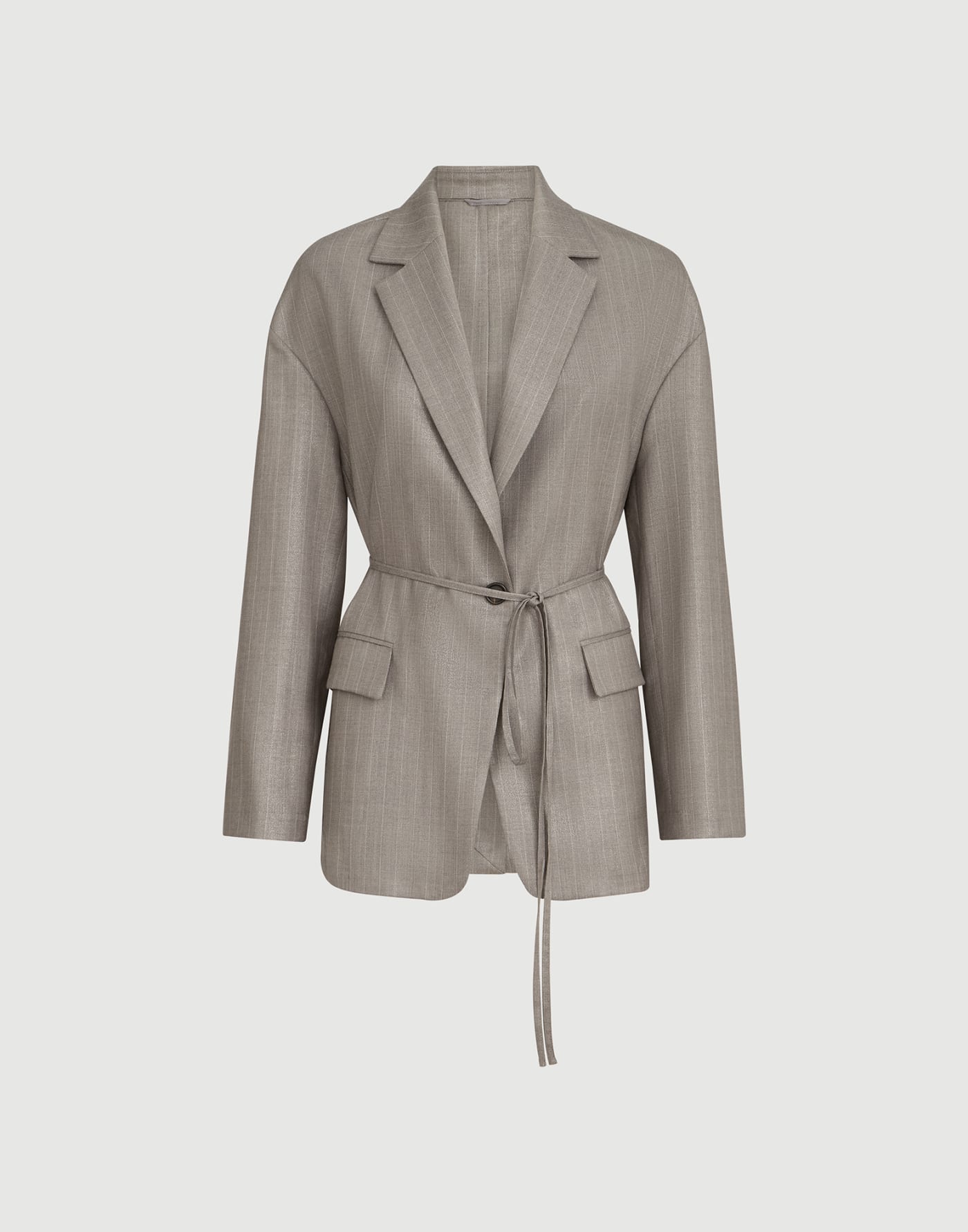 Giacca in Sparkling Pinstripe Argento Donna - Brunello Cucinelli