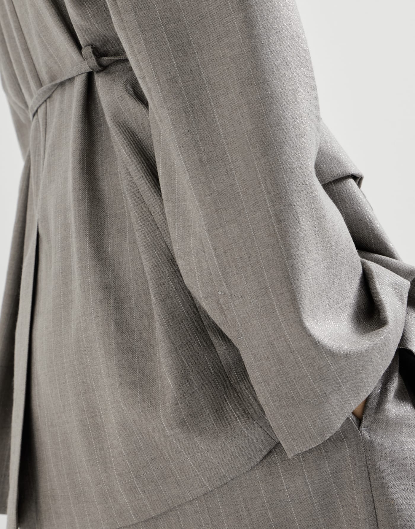 Giacca in Sparkling Pinstripe Argento Donna - Brunello Cucinelli