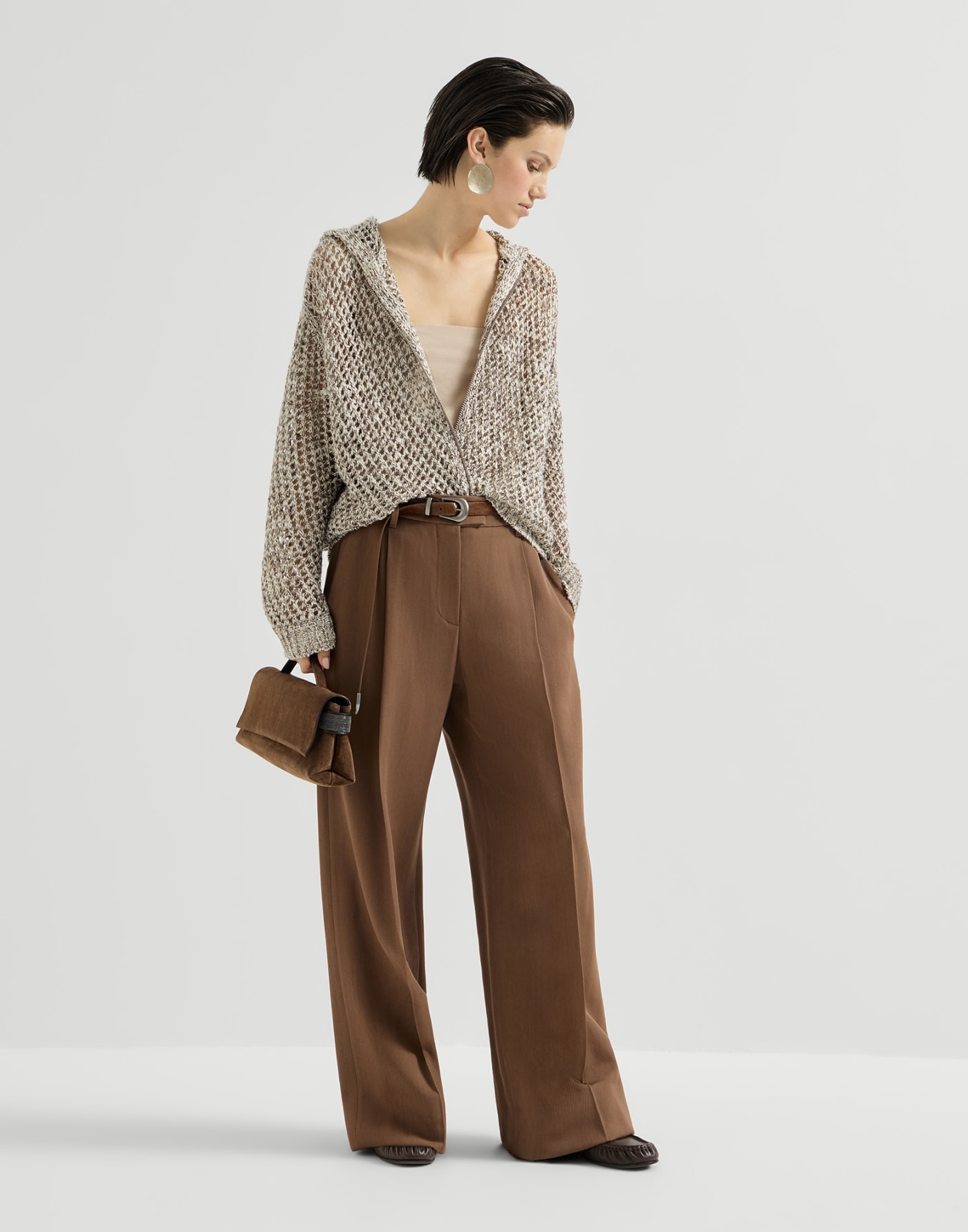 Jersey bandeau top Sand Woman - Brunello Cucinelli
