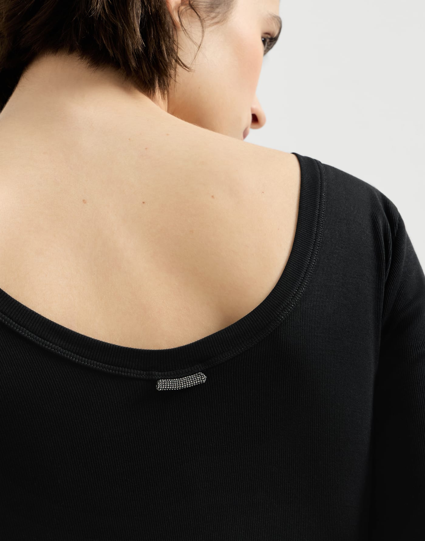 Ribbed jersey T-shirt Black Woman - Brunello Cucinelli