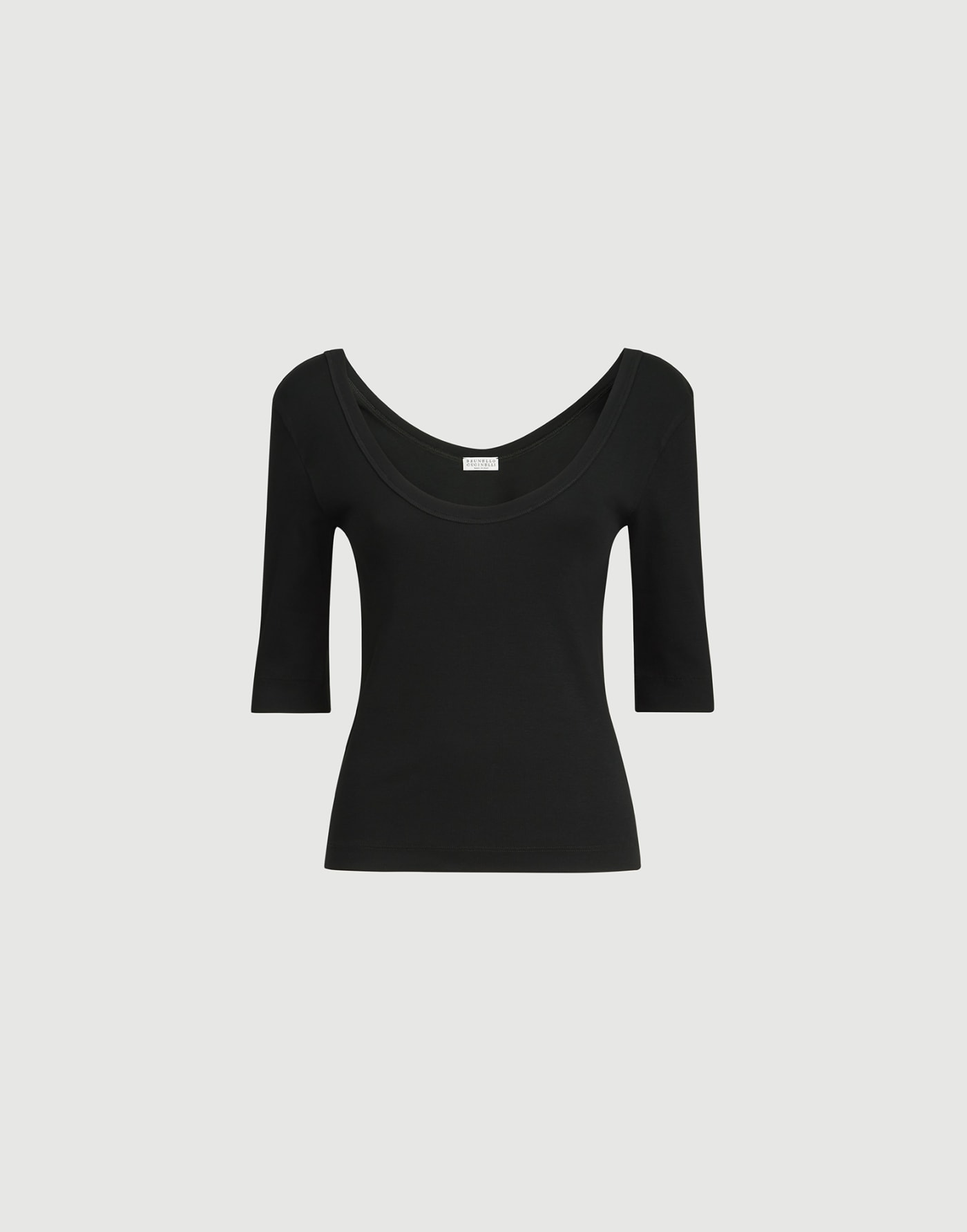 Ribbed jersey T-shirt Black Woman - Brunello Cucinelli