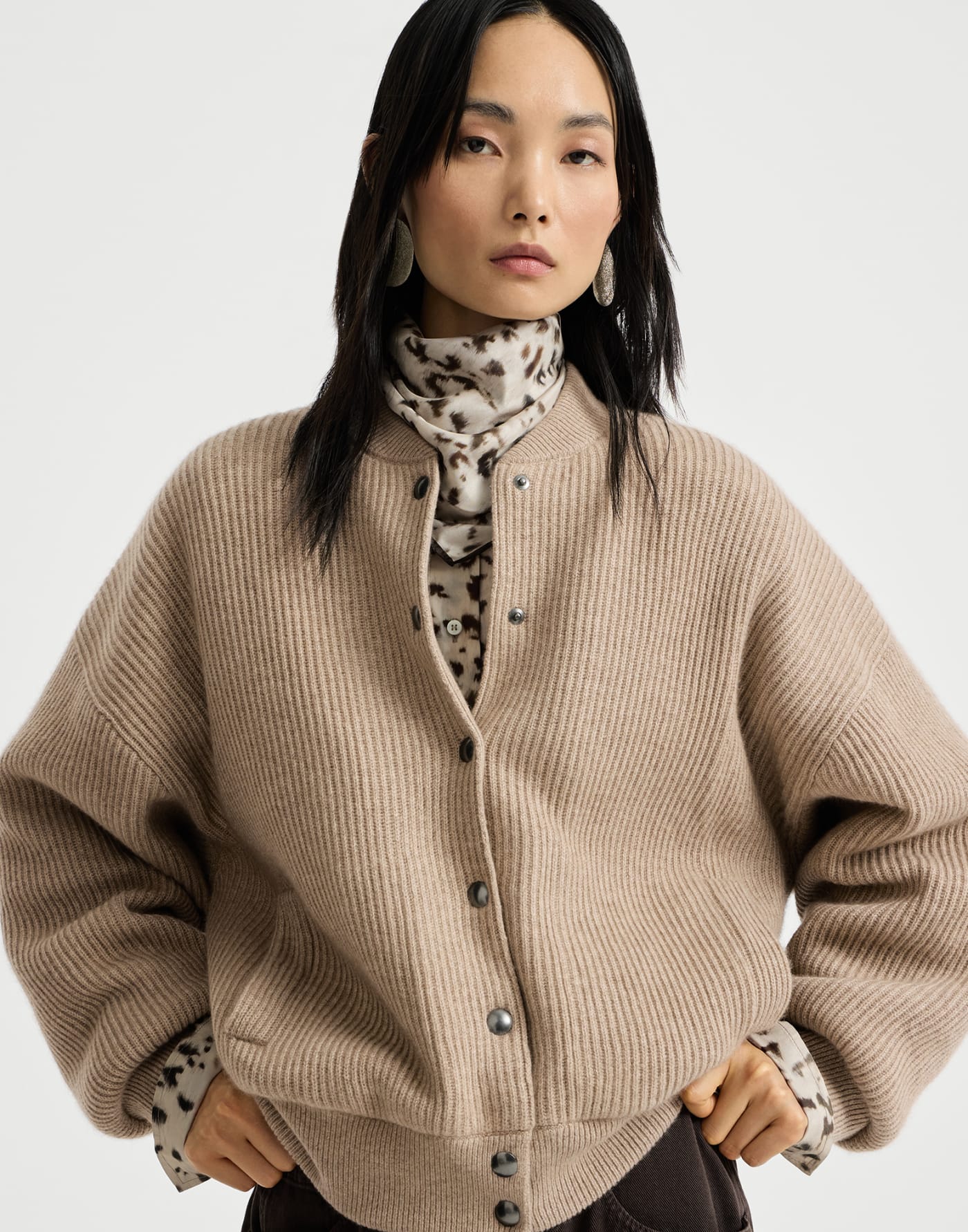 Bomber in cashmere Beige Donna - Brunello Cucinelli