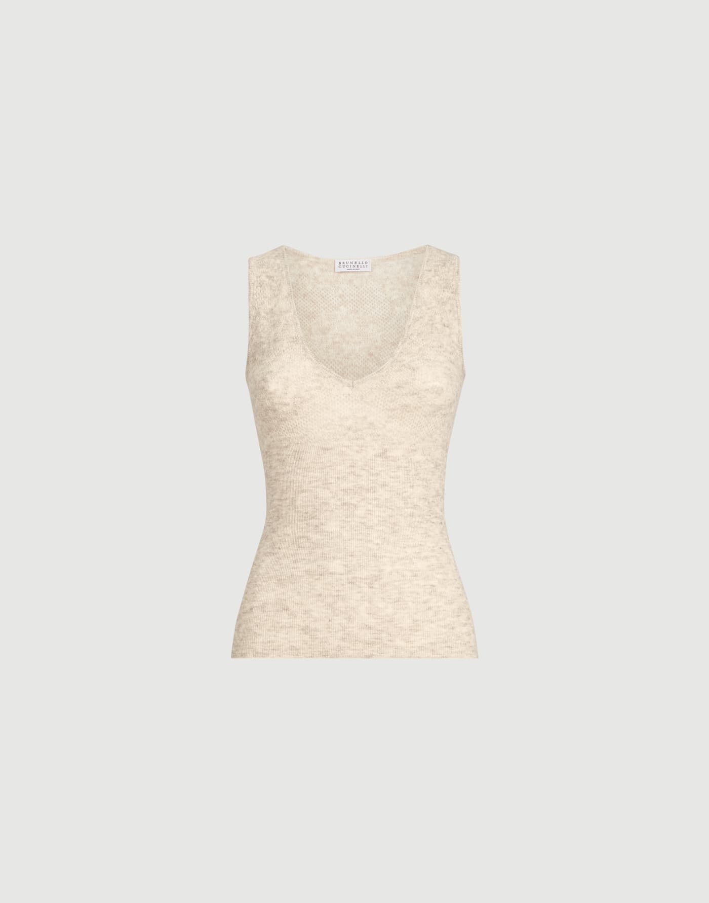 Flower lace knit top Sand Woman - Brunello Cucinelli