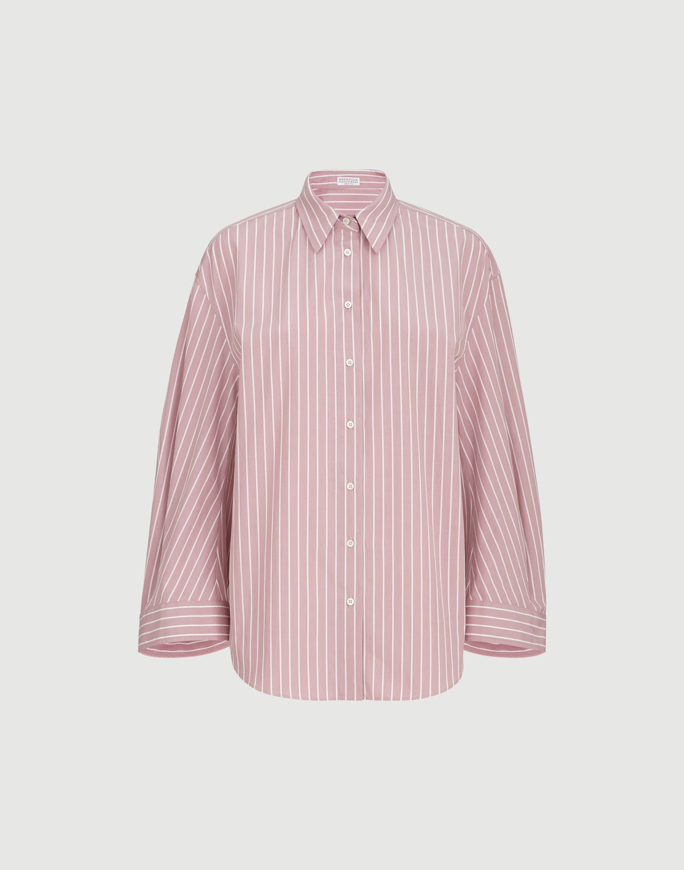 Striped poplin shirt Pink Woman - Brunello Cucinelli