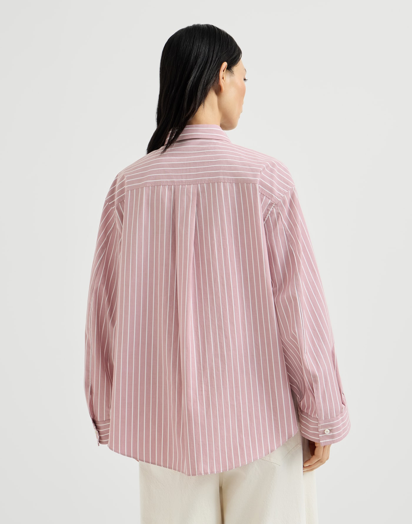 Striped poplin shirt Pink Woman - Brunello Cucinelli