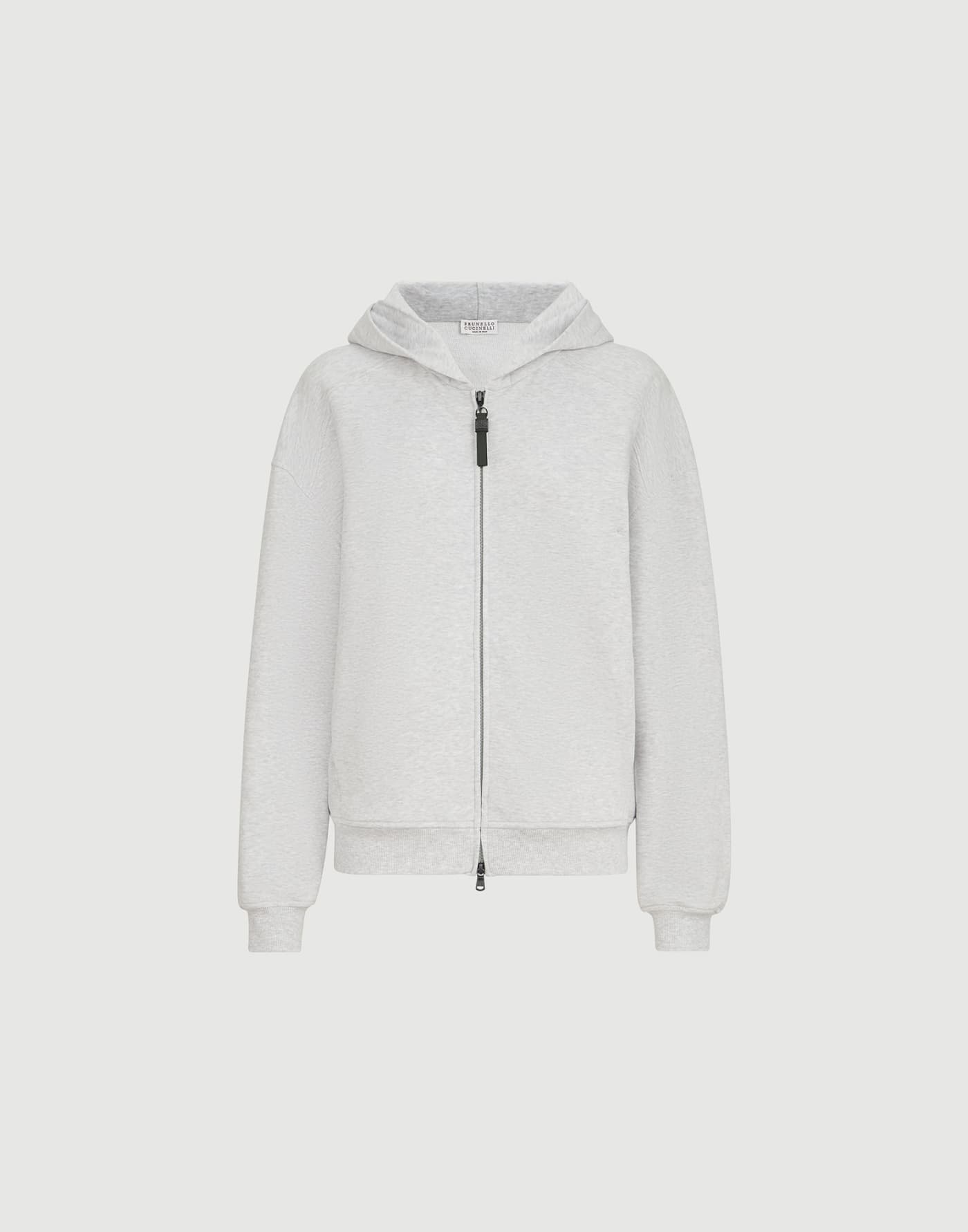 Smooth cotton French terry sweatshirt Silver Woman - Brunello Cucinelli