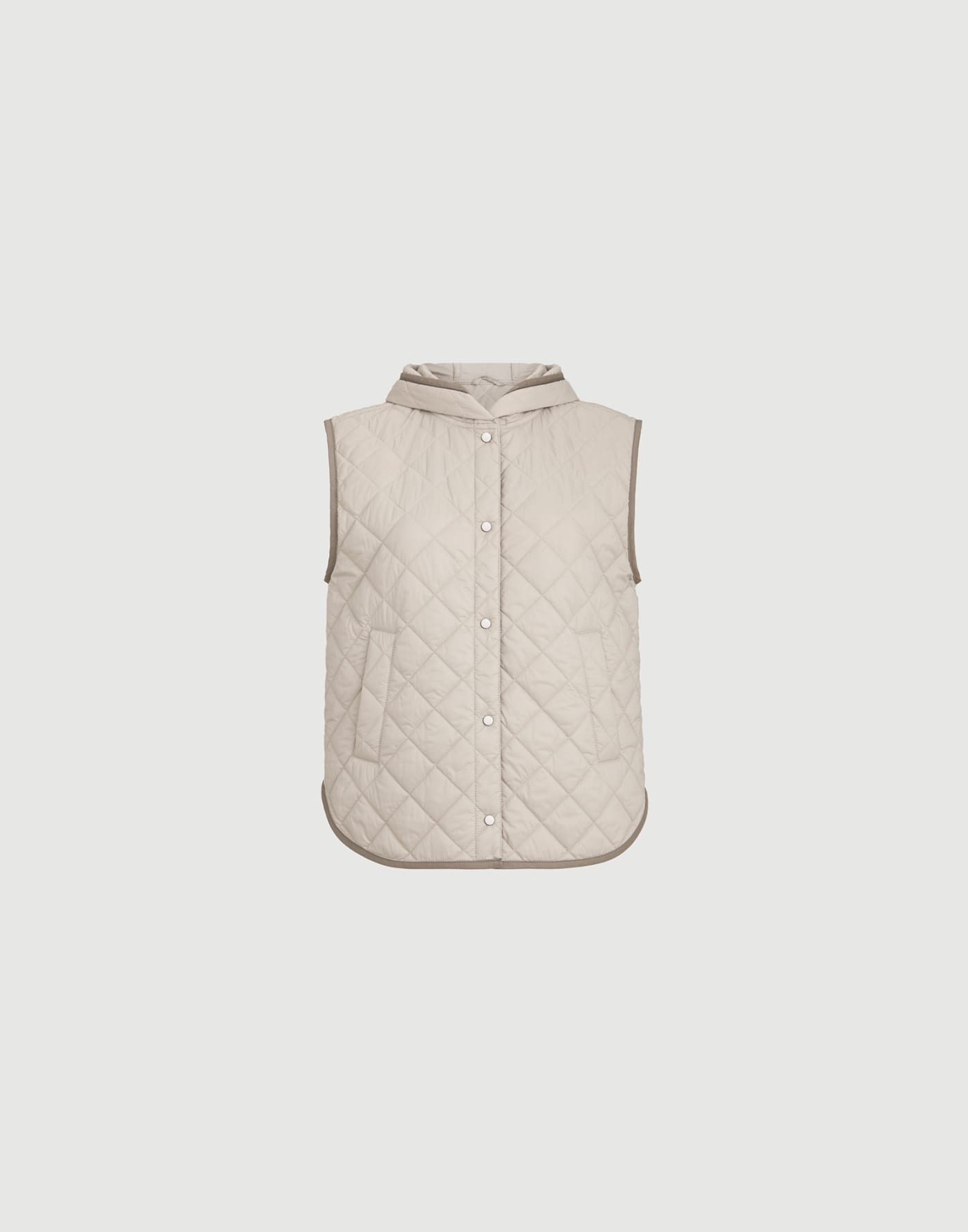 ライトウェイトナイロン キルティングベスト ライトグレー レディース - Brunello Cucinelli