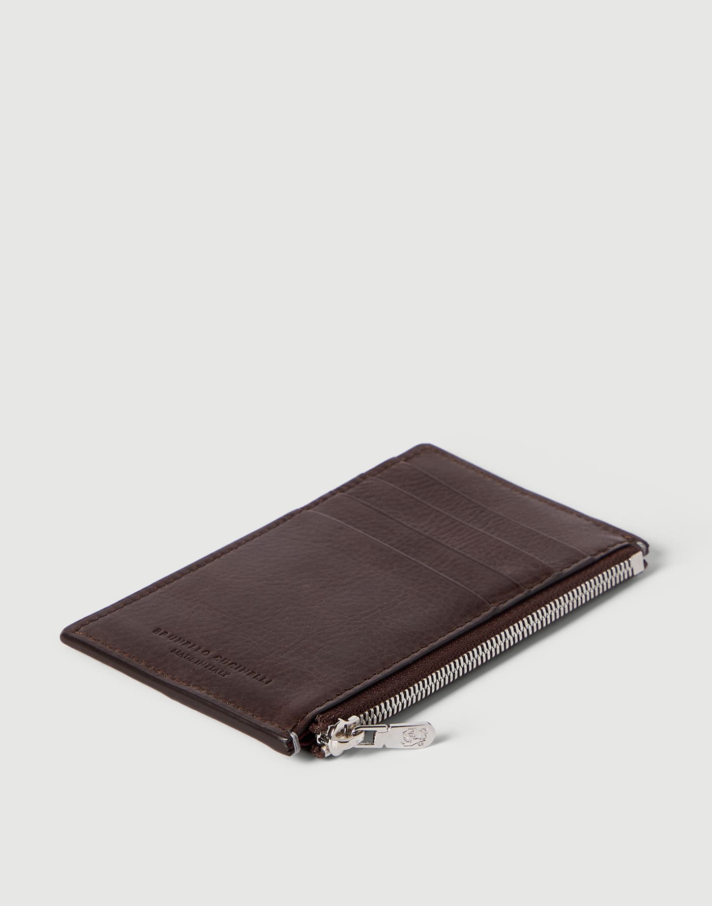Leather travel pochette Brown Man - Brunello Cucinelli