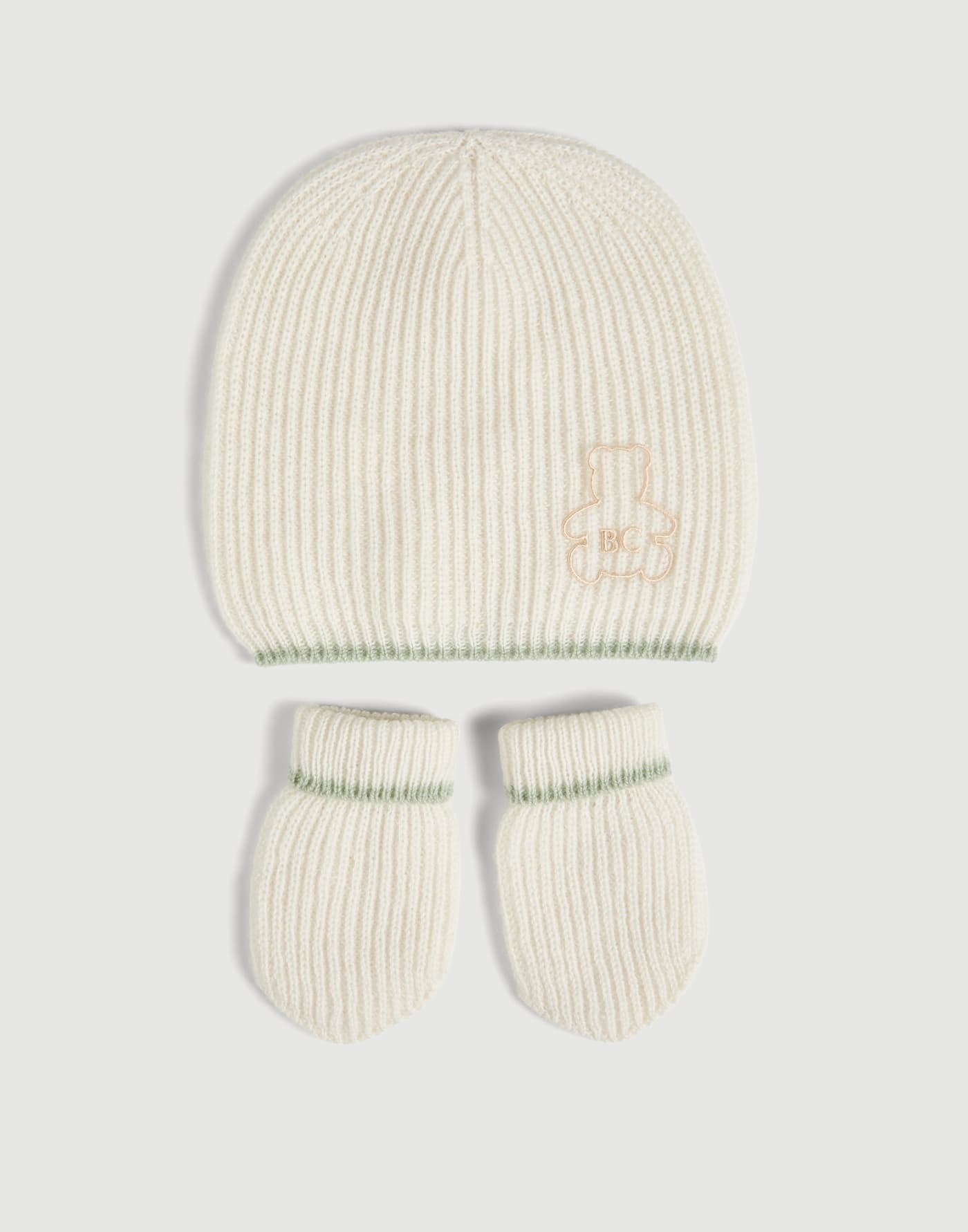 Set de gorro papalina, guantes y calcetines Baby Bernie Panamá Bebé - Brunello Cucinelli
