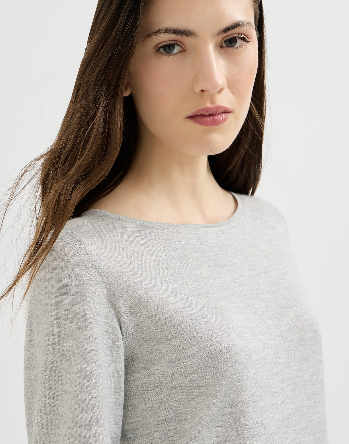 Cashmere and silk lightweight sweater Light Grey Woman - Brunello Cucinelli