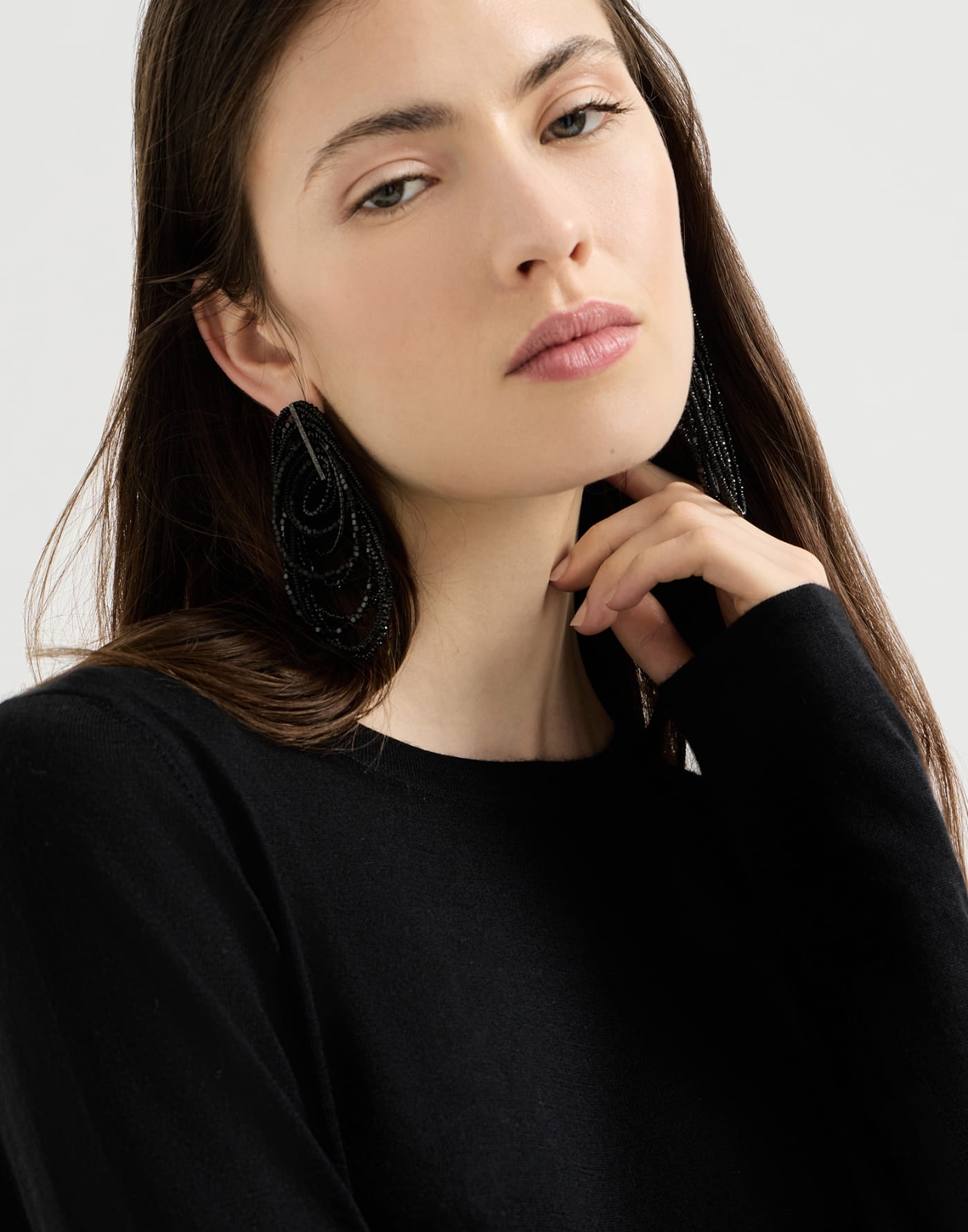 Cashmere and silk lightweight sweater Black Woman - Brunello Cucinelli