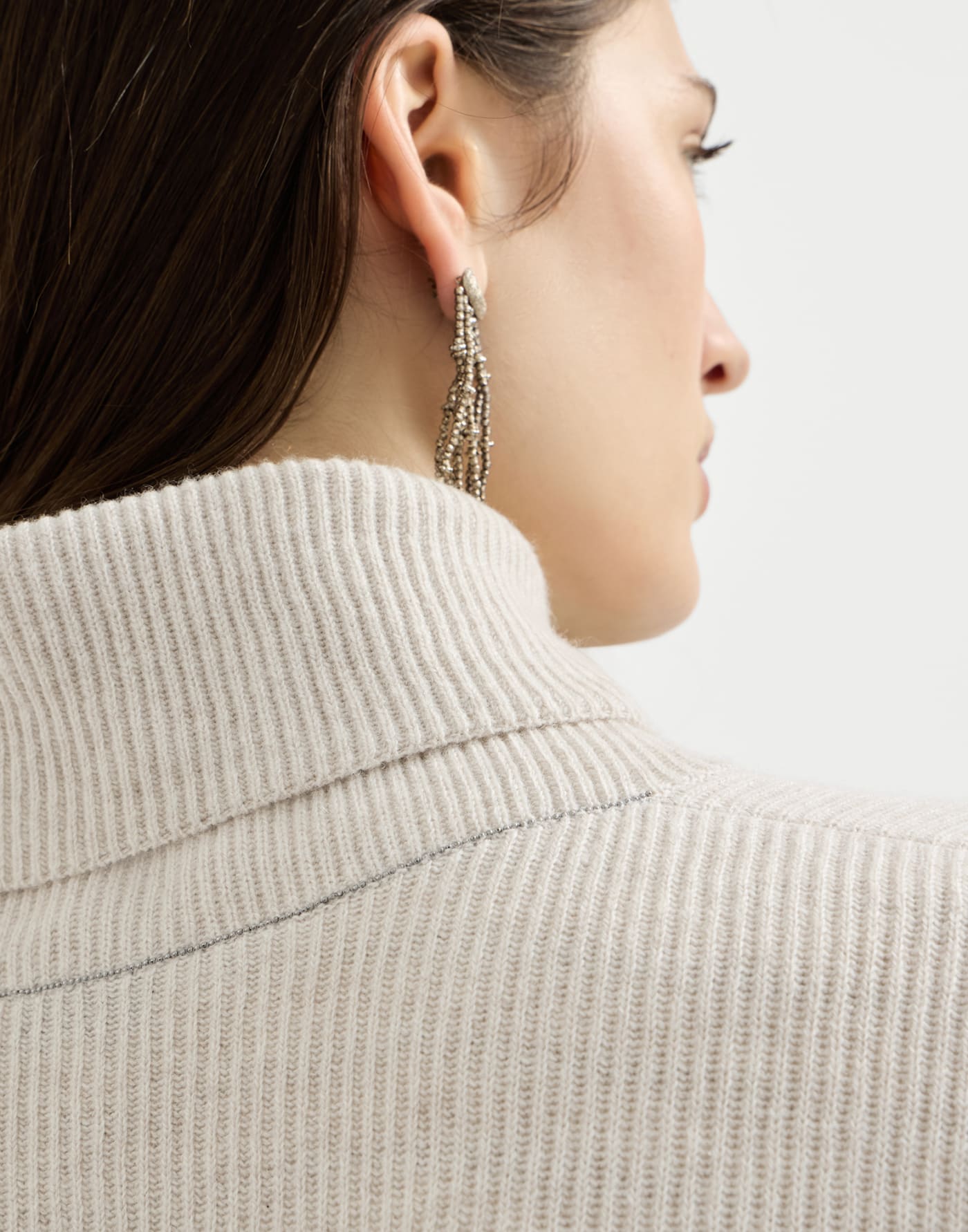 Cashmere turtleneck sweater Oyster Woman - Brunello Cucinelli
