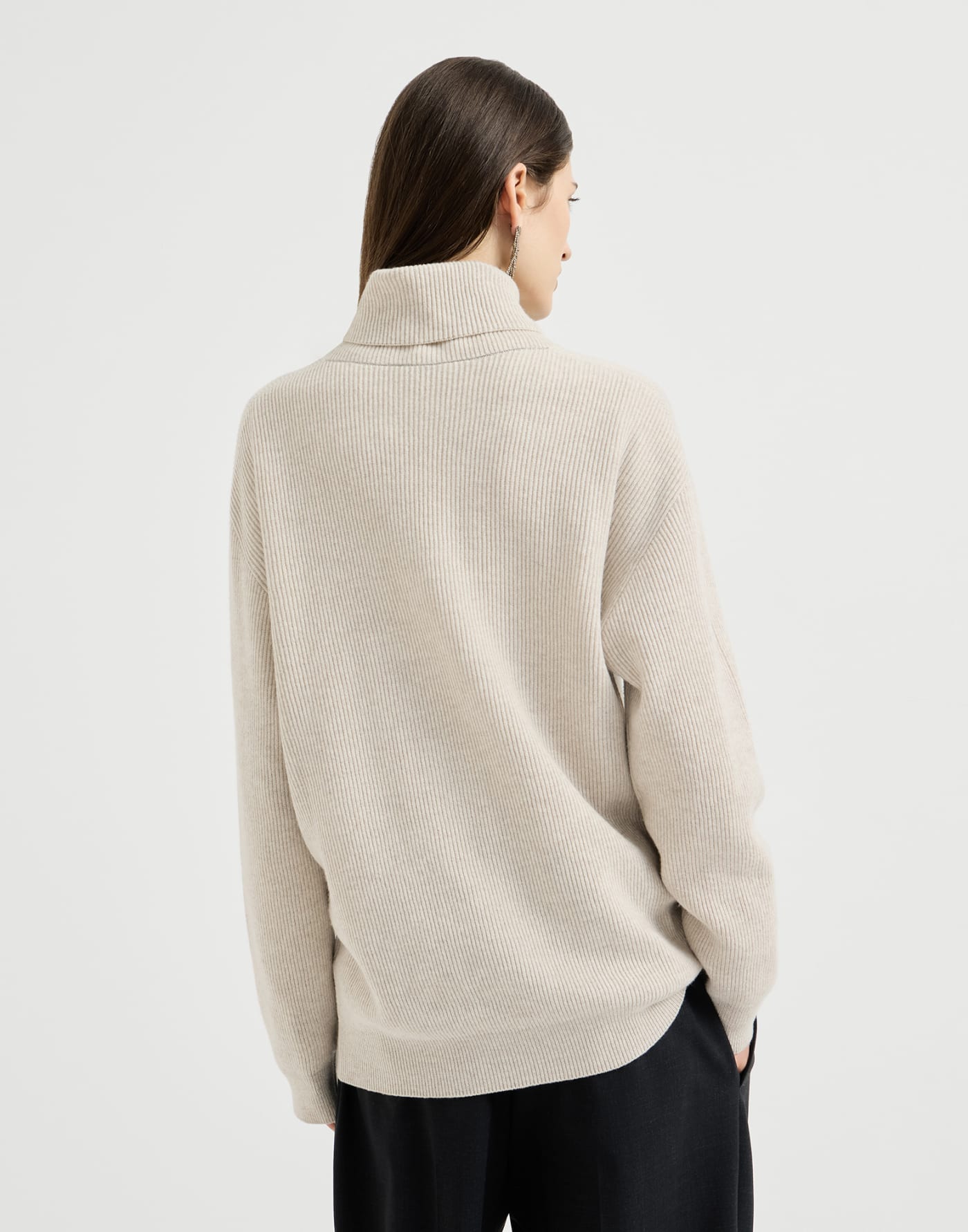 Cashmere turtleneck sweater Oyster Woman - Brunello Cucinelli