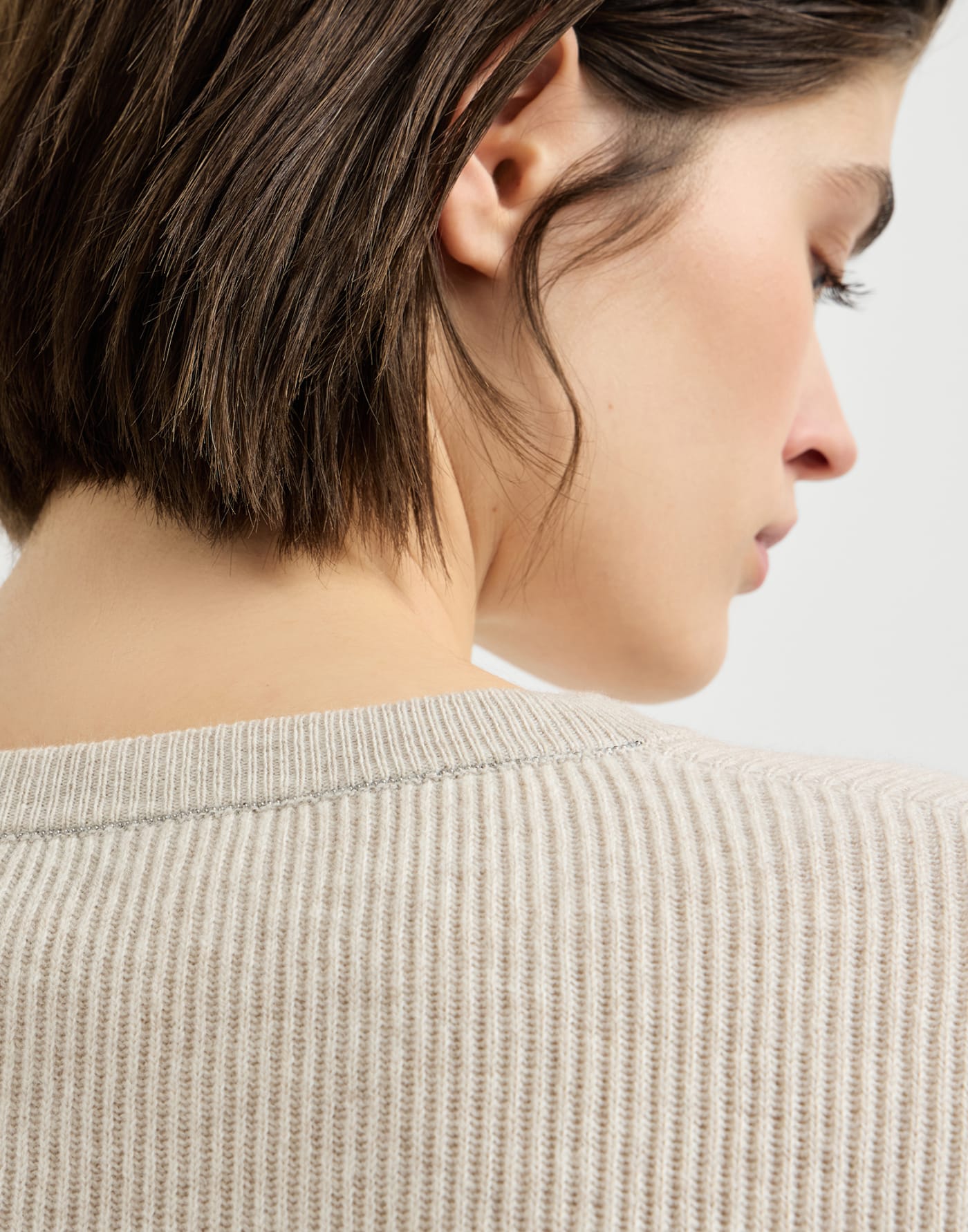 Maglia in cashmere costa inglese Avena Donna - Brunello Cucinelli