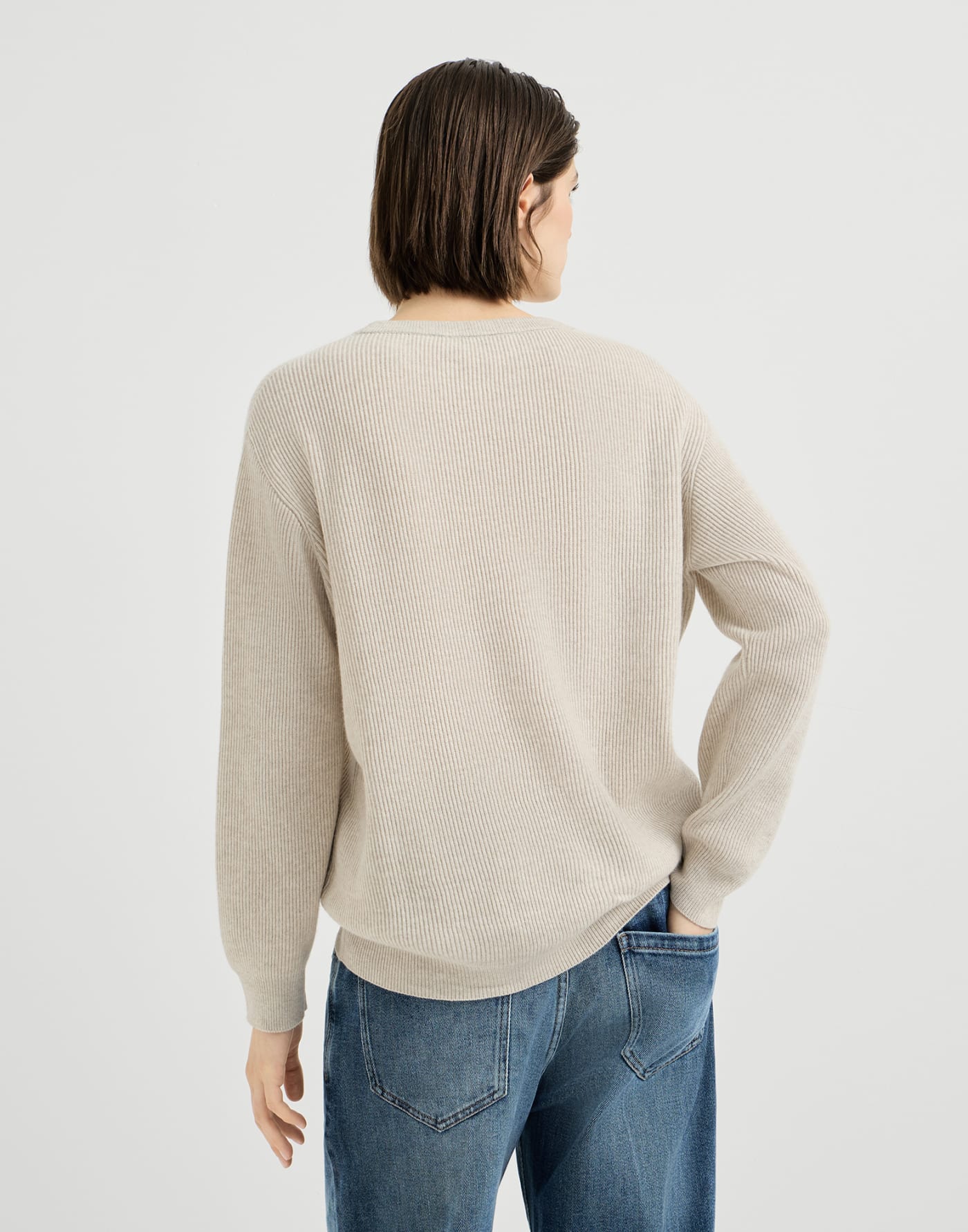 Maglia in cashmere costa inglese Avena Donna - Brunello Cucinelli