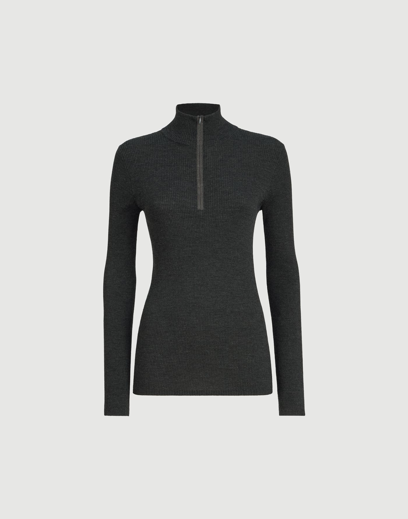Virgin wool and cashmere sweater Anthracite Woman - Brunello Cucinelli