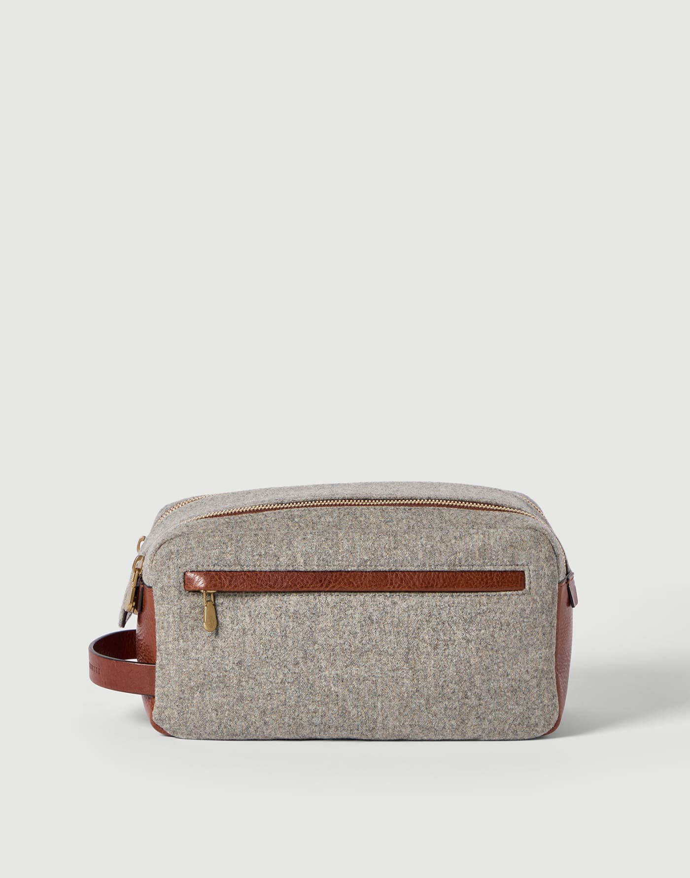 Flannel beauty case Grey Man - Brunello Cucinelli