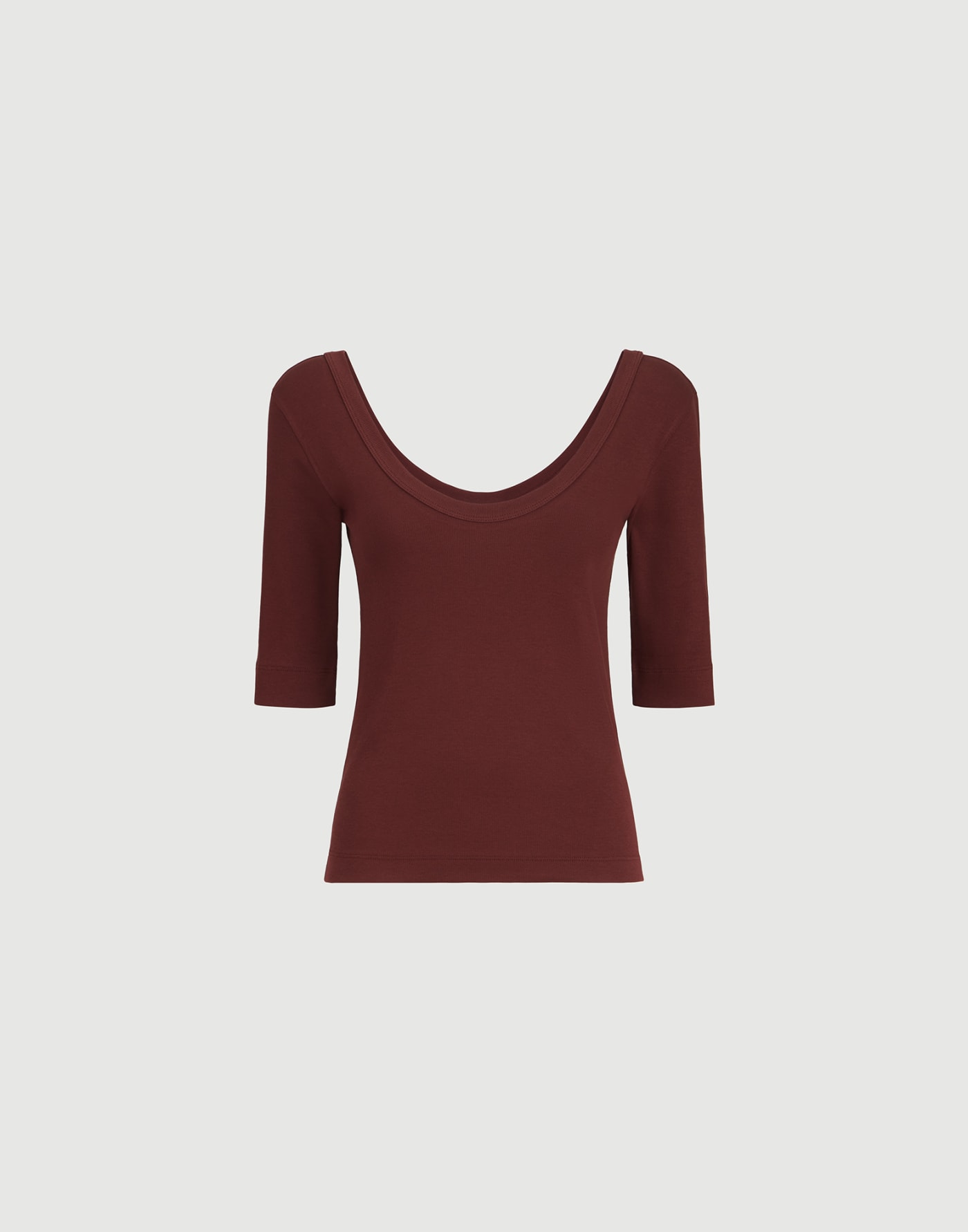 Ribbed jersey T-shirt Wine Woman - Brunello Cucinelli