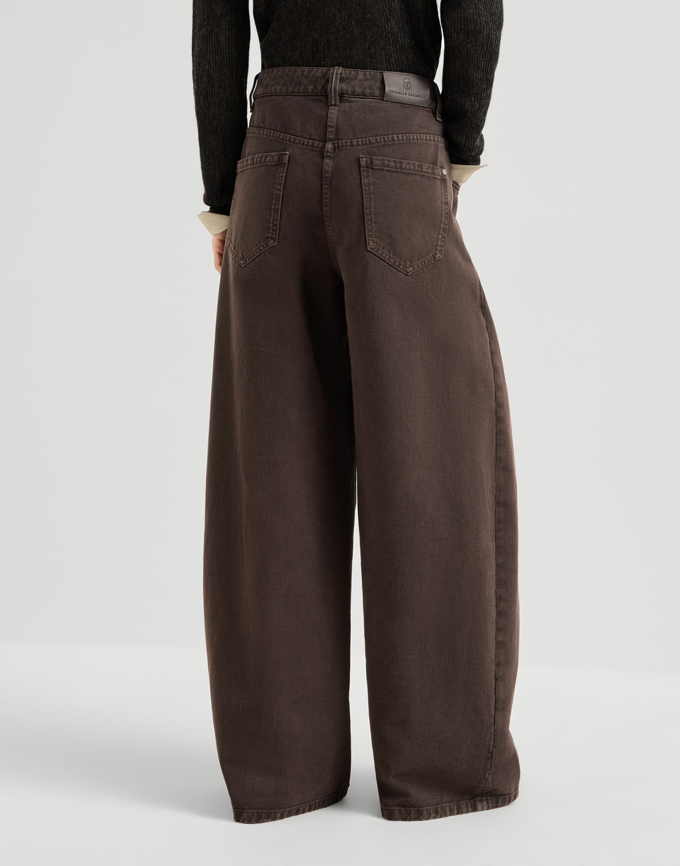 Pantalone Wide con monile Marrone Scuro Donna - Brunello Cucinelli