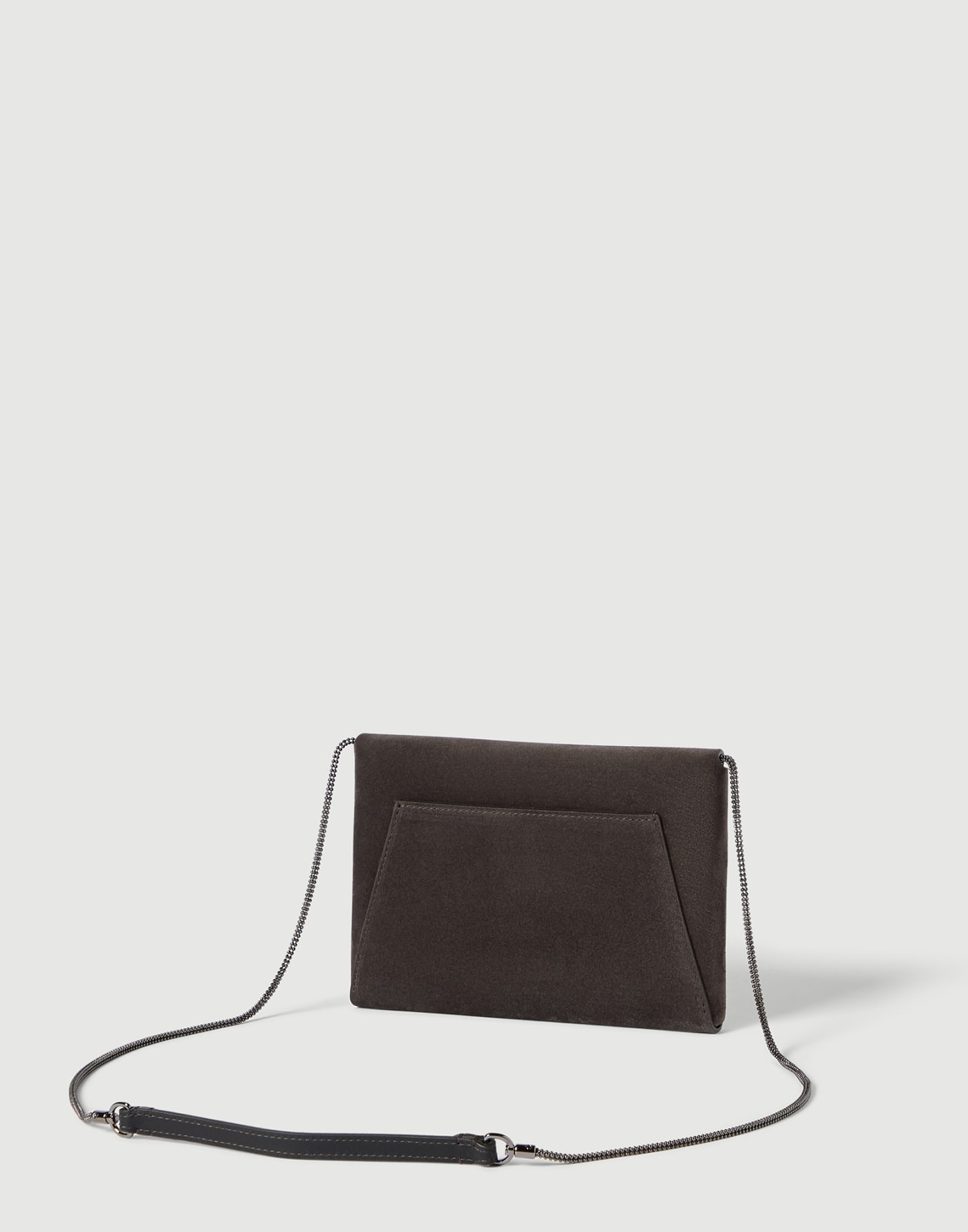 Pochette Duo in camoscio con Precious Chain Pepe Donna - Brunello Cucinelli