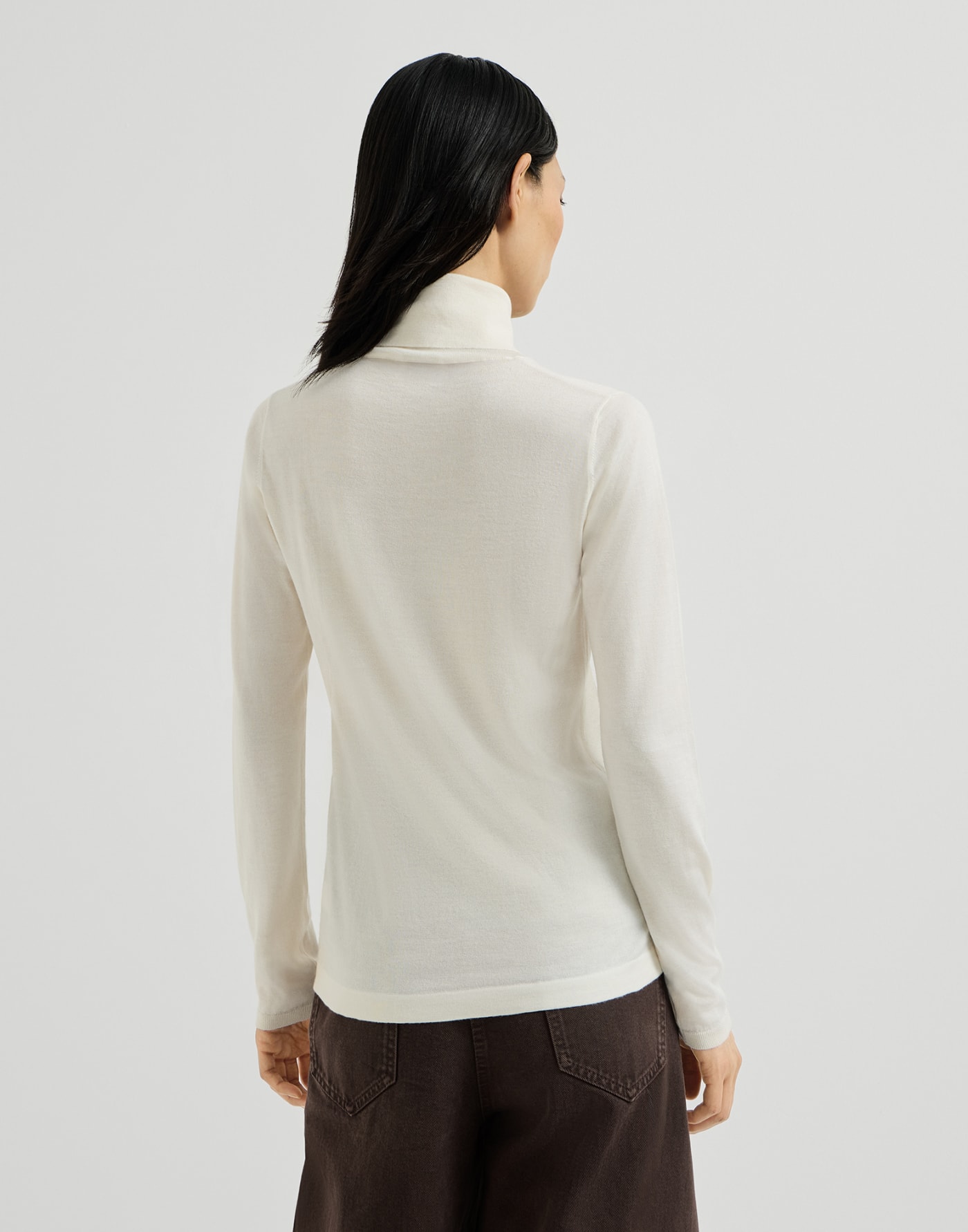 高领羊绒针织衫 白色 女款 - Brunello Cucinelli