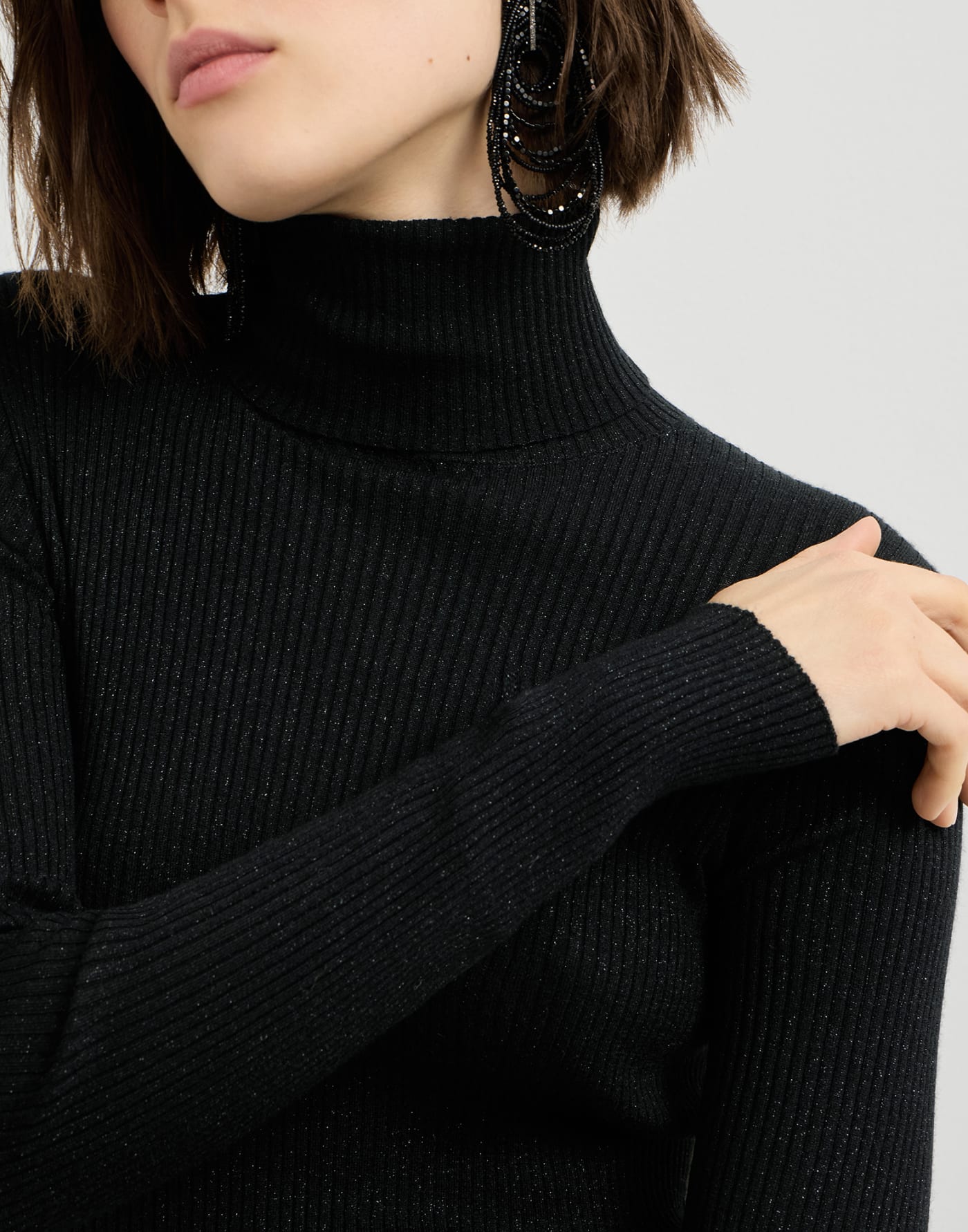 Cashmere and silk turtleneck sweater Black Woman - Brunello Cucinelli