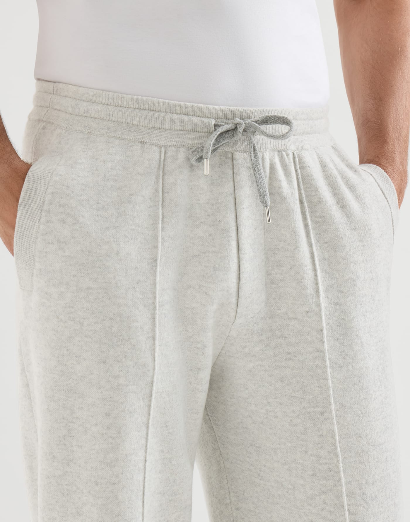Double knit trousers Light Grey Man - Brunello Cucinelli
