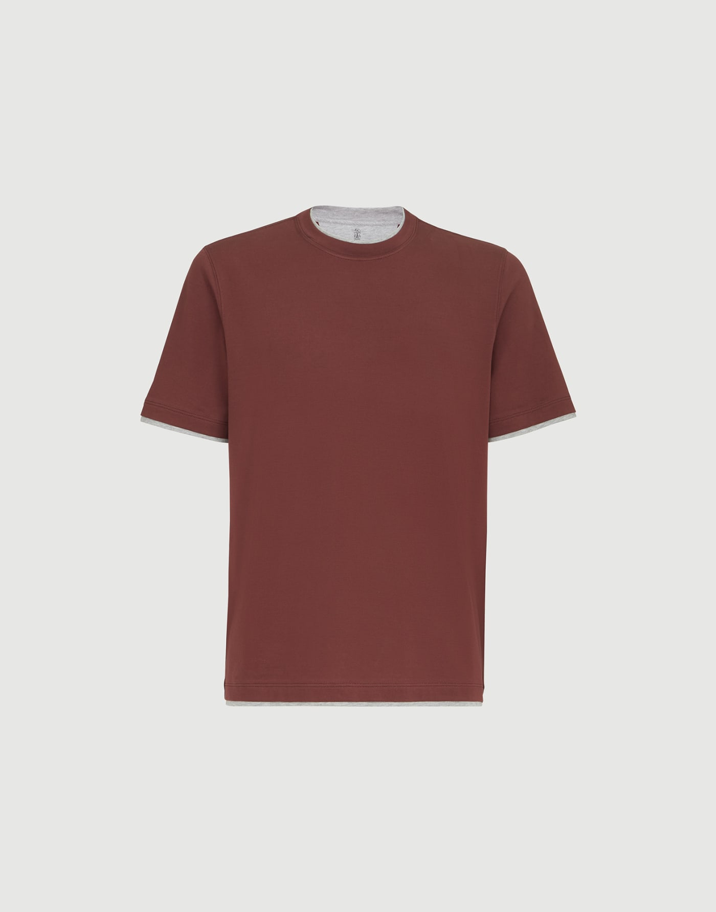 T-shirt with faux-layering Red Man - Brunello Cucinelli